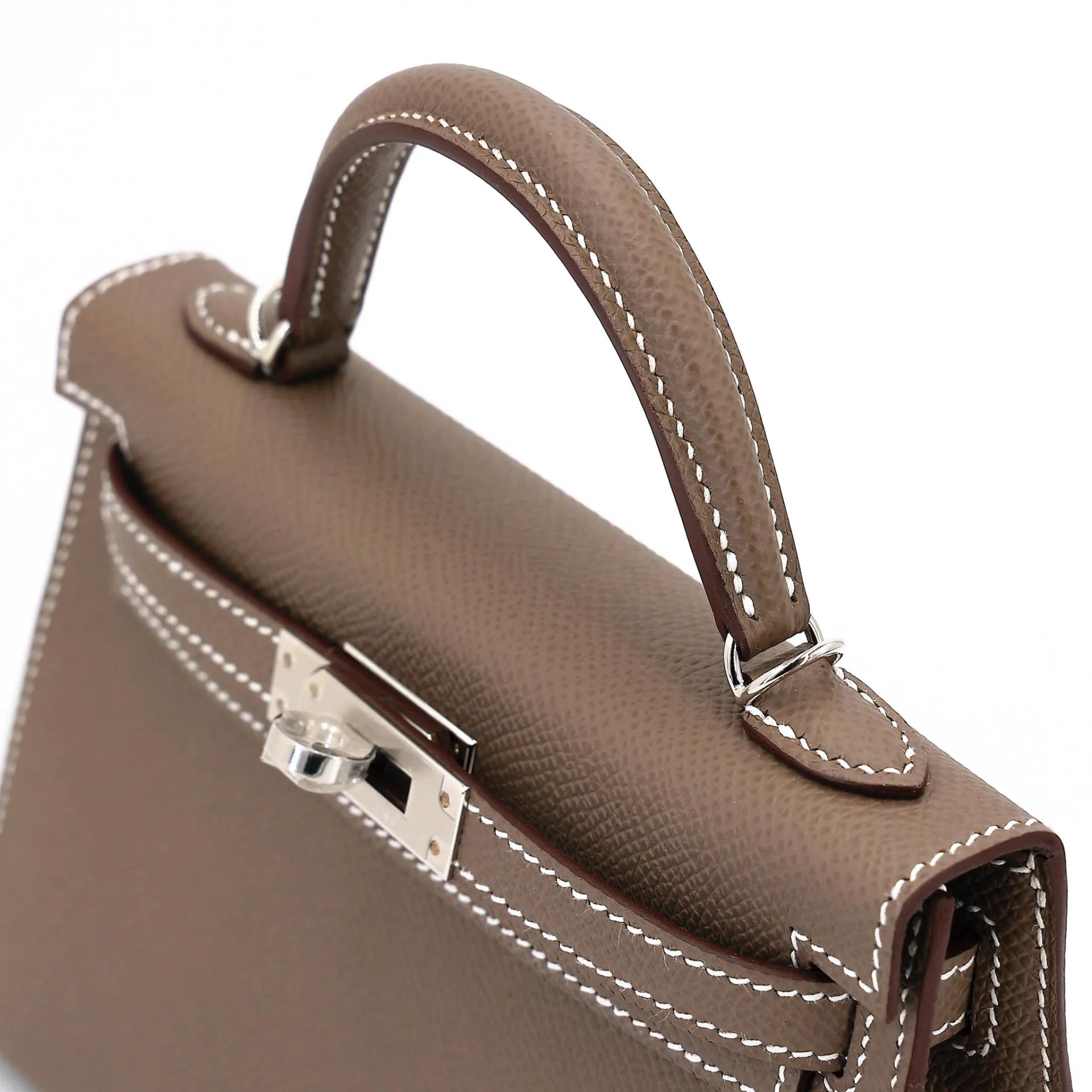 ランク N 新品 HERMÈS エルメス ミニケリー2 エトゥープ (18) エプソン シルバー金具 G刻印 (2026) - 3