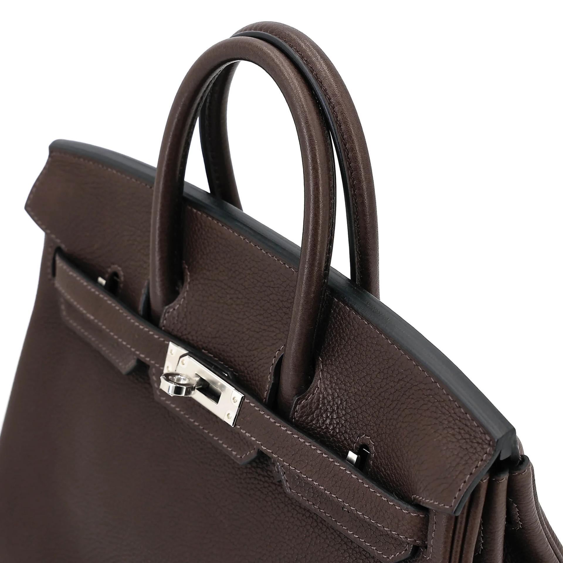 ランク N 新品 HERMÈS エルメス バーキン25 エベンヌ (46) バレニア シルバー金具 K刻印 (2025) - 3
