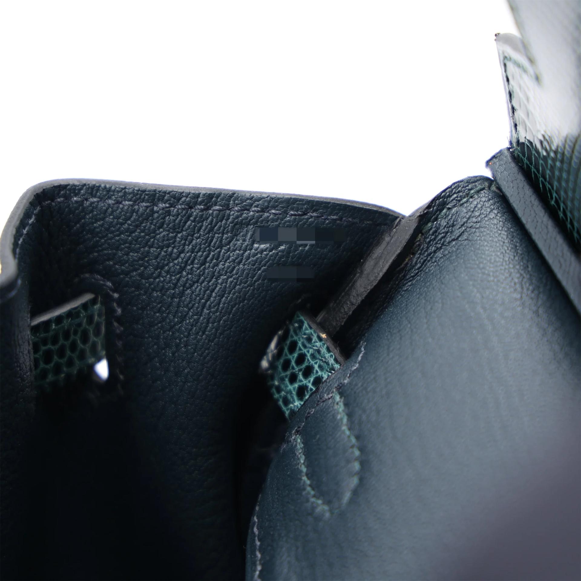 Brand New ( Rank N ) HERMÈS Birkin 25 Touch Vert Rousseau (V0) Vert Cypress (6O) Lizard Togo Gold hardware W (2024) - 16