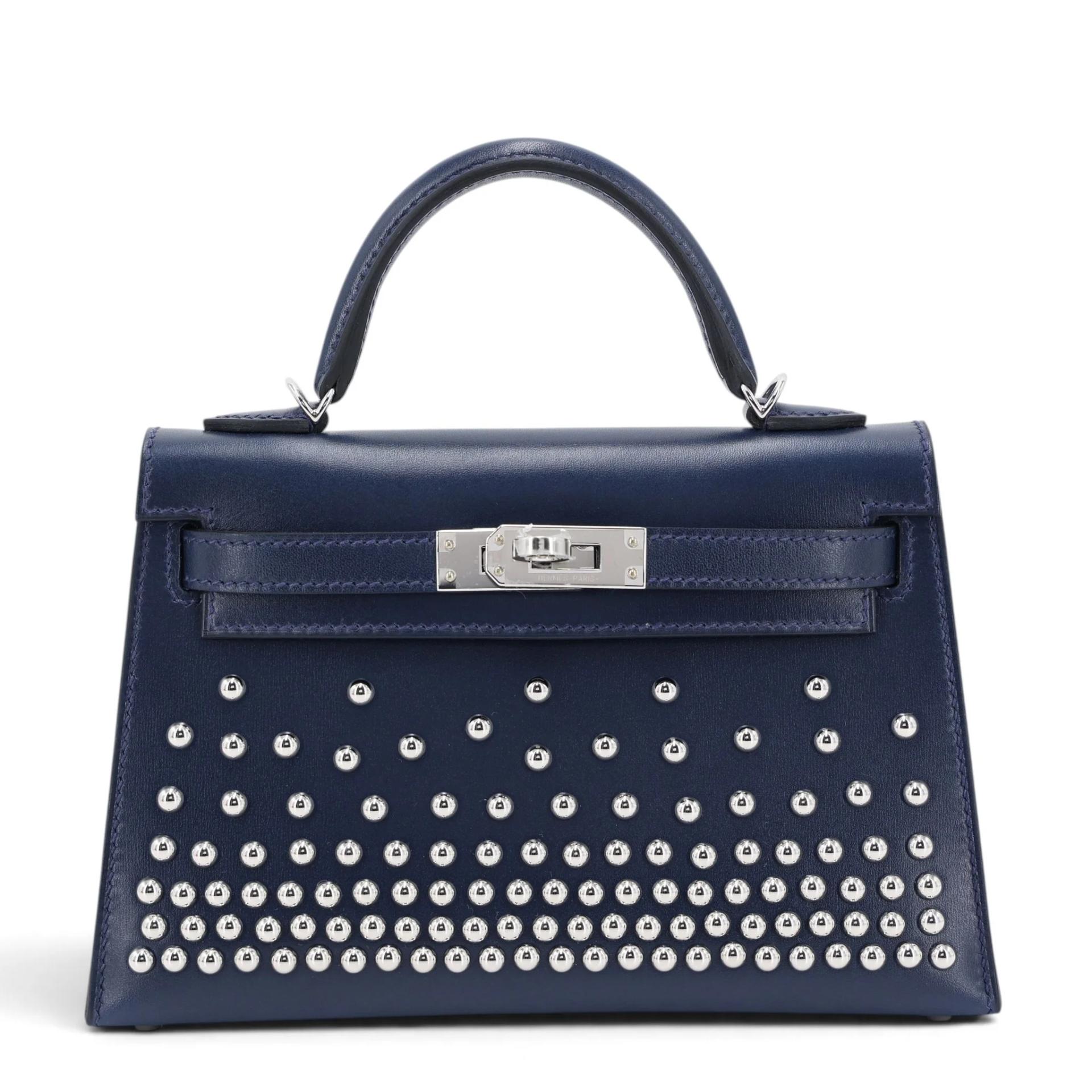 Mini Kelly II Cloute Studded Bleu Abysse (7K)