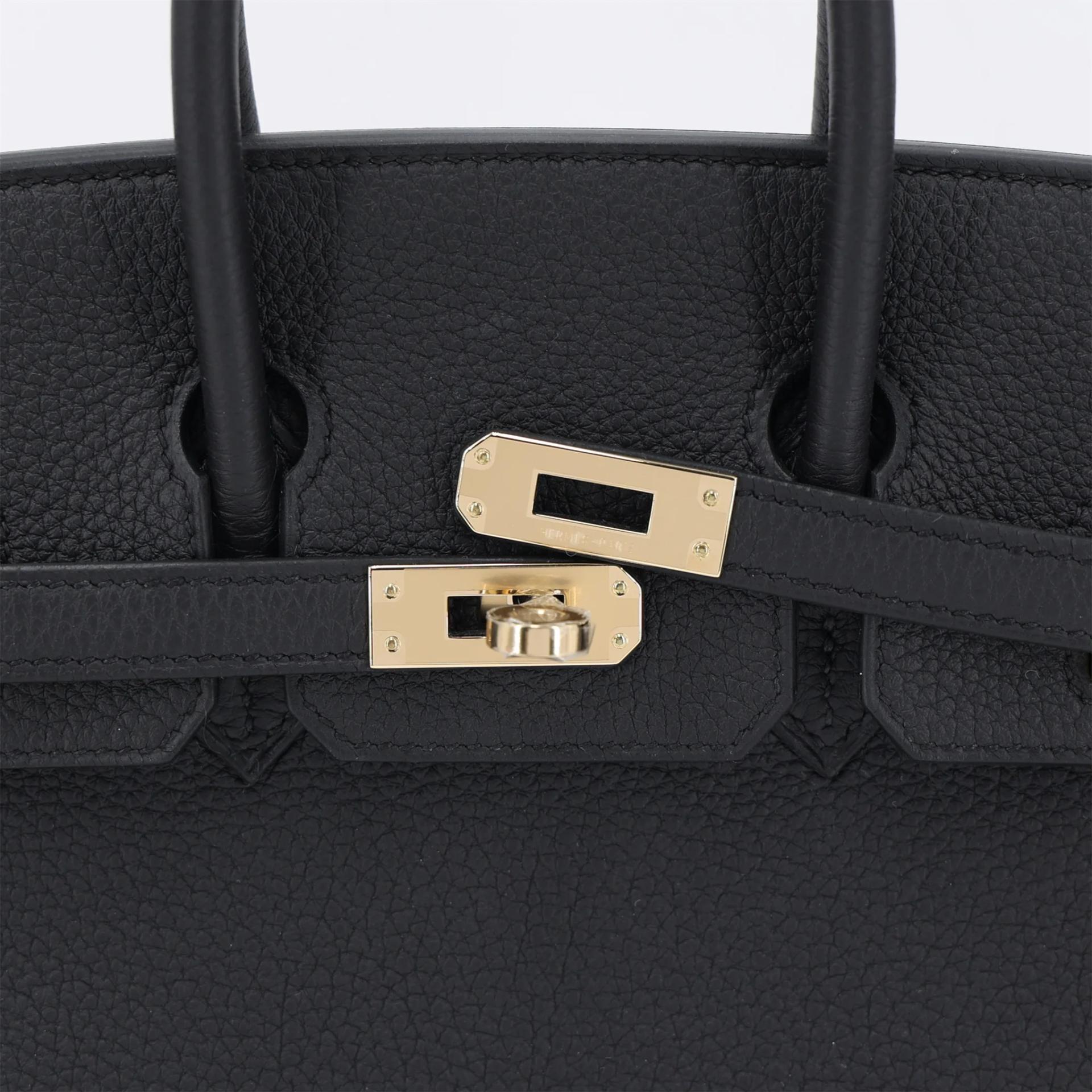 Brand New ( Rank N ) HERMÈS Birkin 25 Noir (89) Togo Permabrass hardware K (2025) - 8