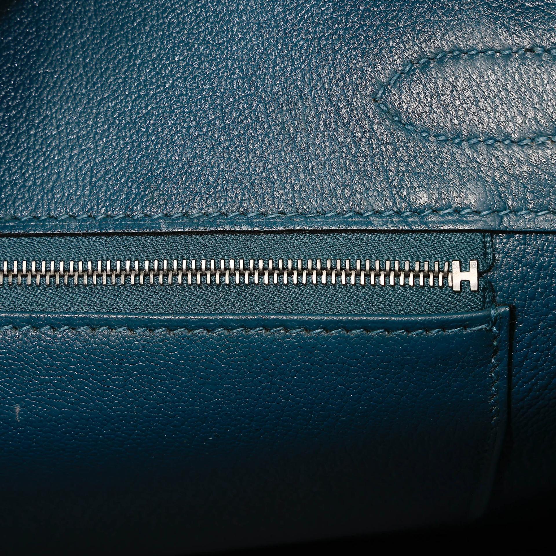Very Good ( Rank A) HERMÈS Birkin 30 Colvert (1P) Epsom Palladium hardware T (2015) - 24