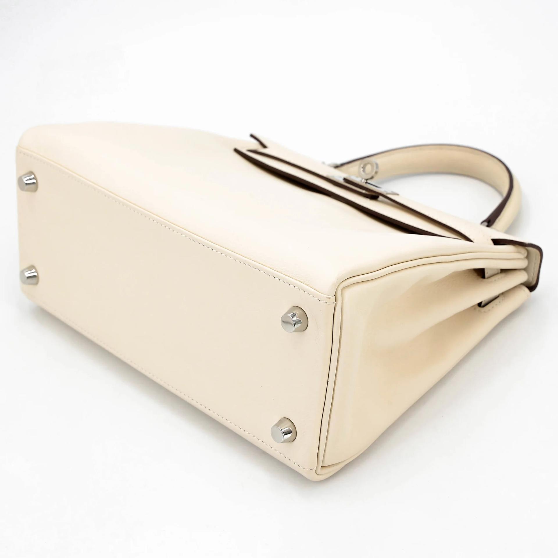 Excellent ( Rank SA ) HERMÈS Kelly 25 Nata (I2) Swift Palladium hardware Z (2021) - 8