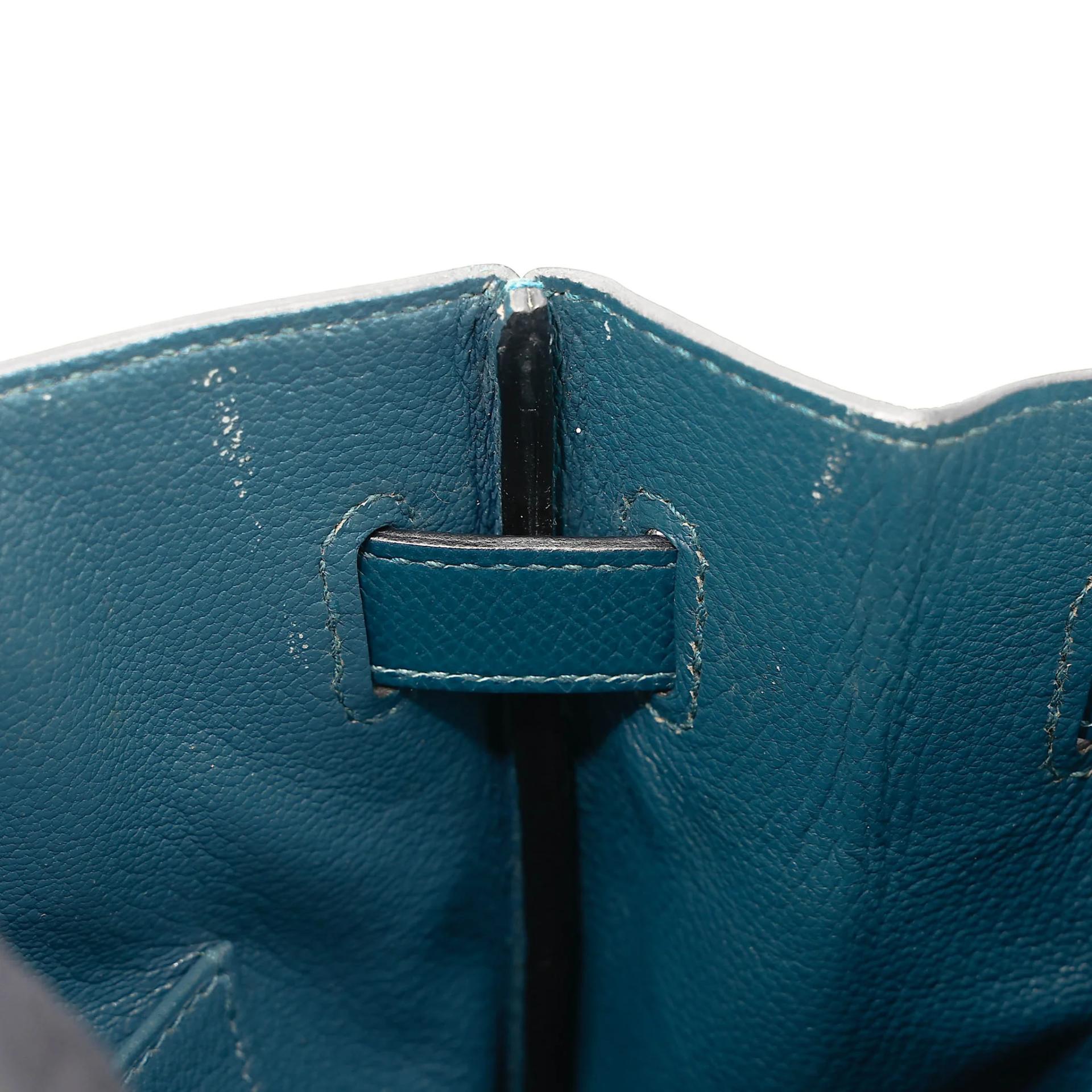 Very Good ( Rank A) HERMÈS Birkin 30 Colvert (1P) Epsom Palladium hardware T (2015) - 27