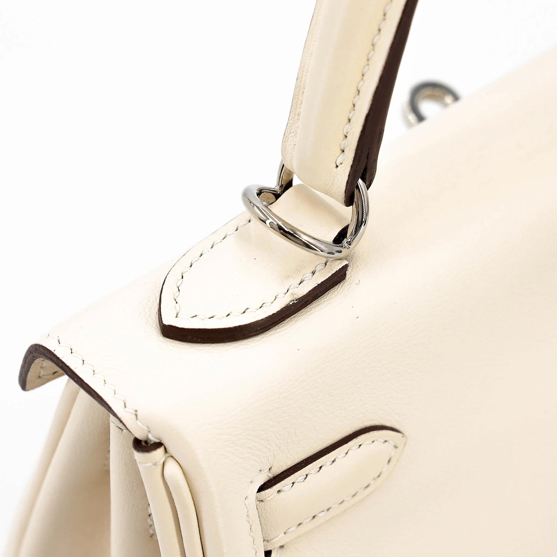 Excellent ( Rank SA ) HERMÈS Kelly 25 Nata (I2) Swift Palladium hardware Z (2021) - 4