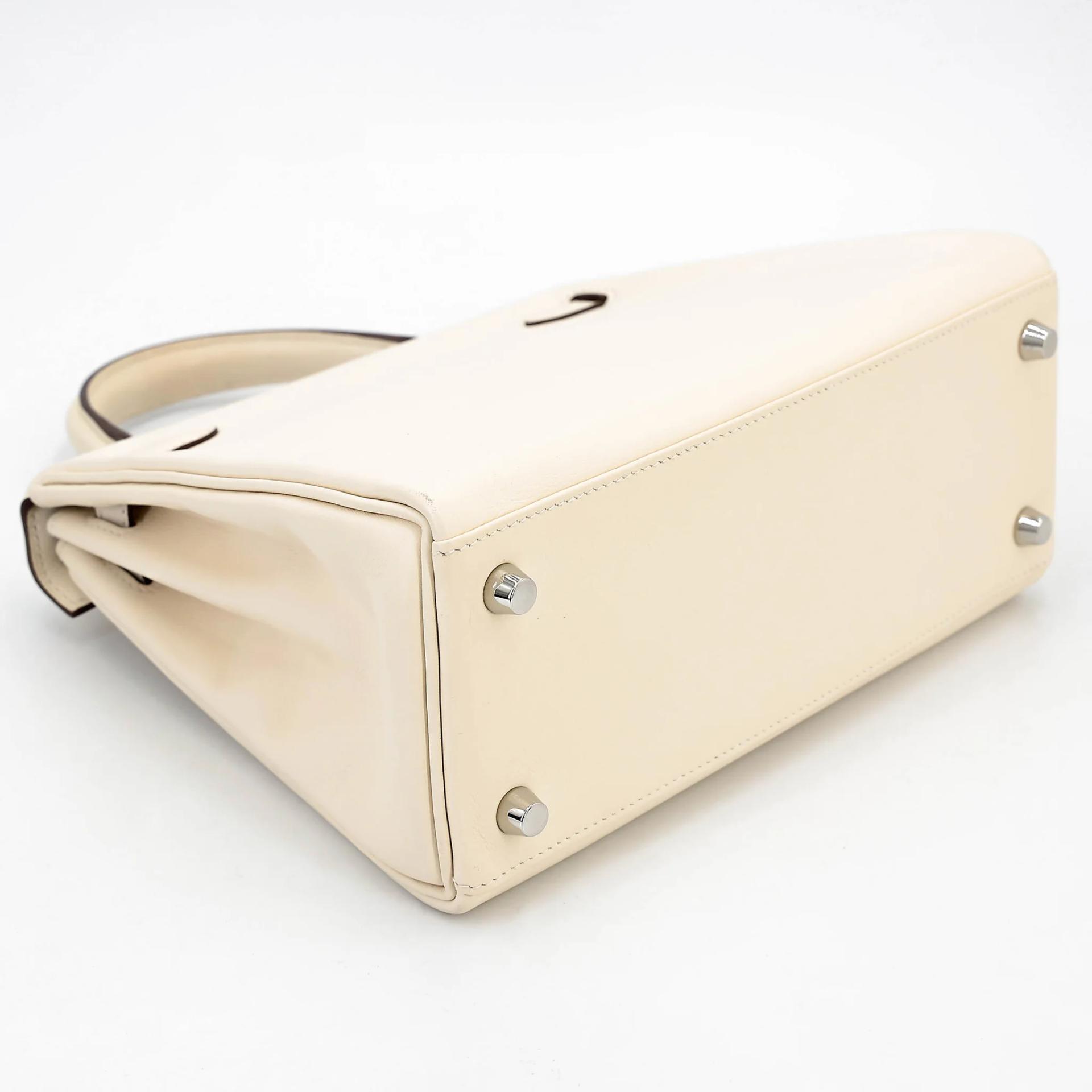 Excellent ( Rank SA ) HERMÈS Kelly 25 Nata (I2) Swift Palladium hardware Z (2021) - 11