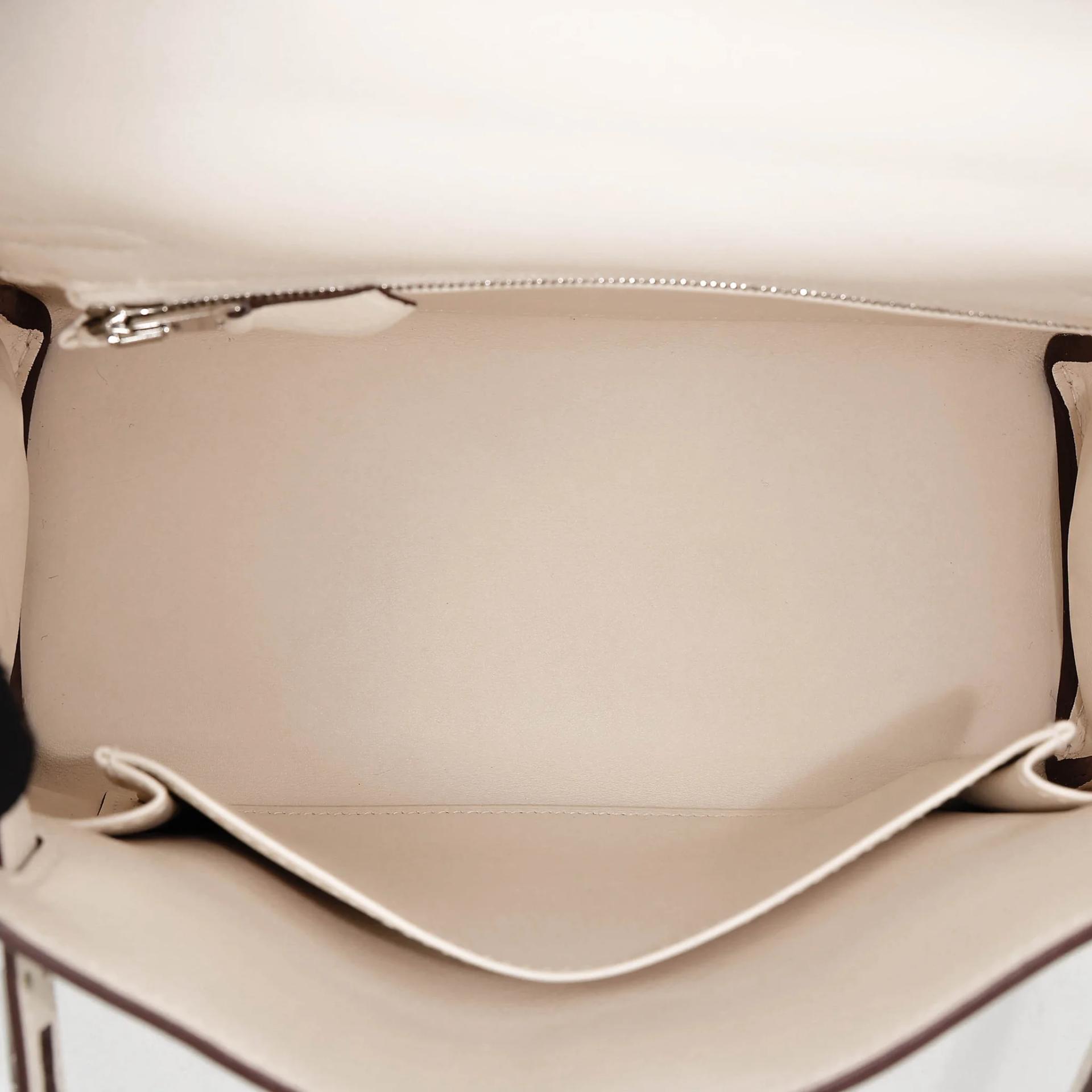 Excellent ( Rank SA ) HERMÈS Kelly 25 Nata (I2) Swift Palladium hardware Z (2021) - 26