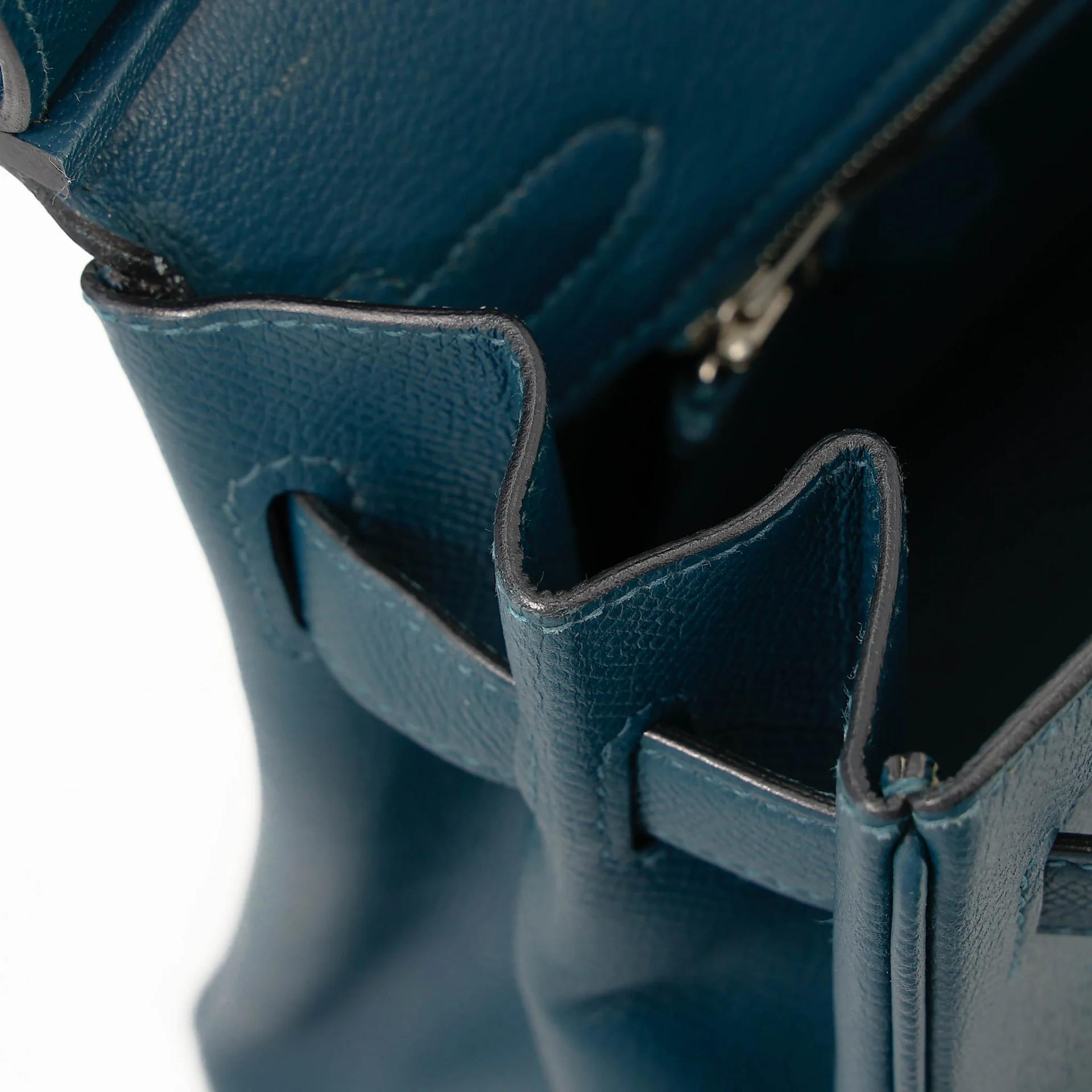 Very Good ( Rank A) HERMÈS Birkin 30 Colvert (1P) Epsom Palladium hardware T (2015) - 31