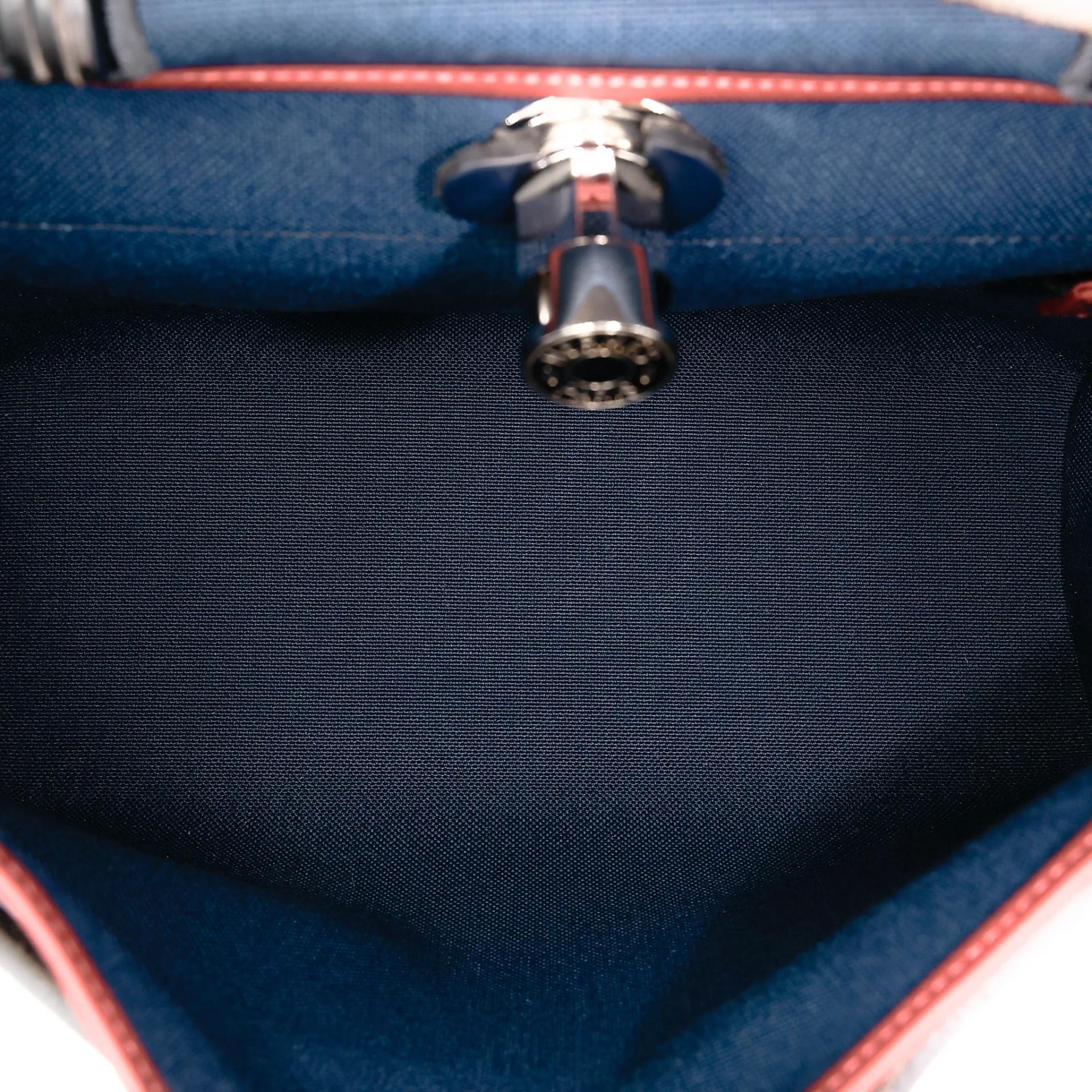 Very Good ( Rank A) HERMÈS Herbag PM Blue Marine (78) Rouge H (55) Vache Hunter Palladium hardware T (2015) - 20