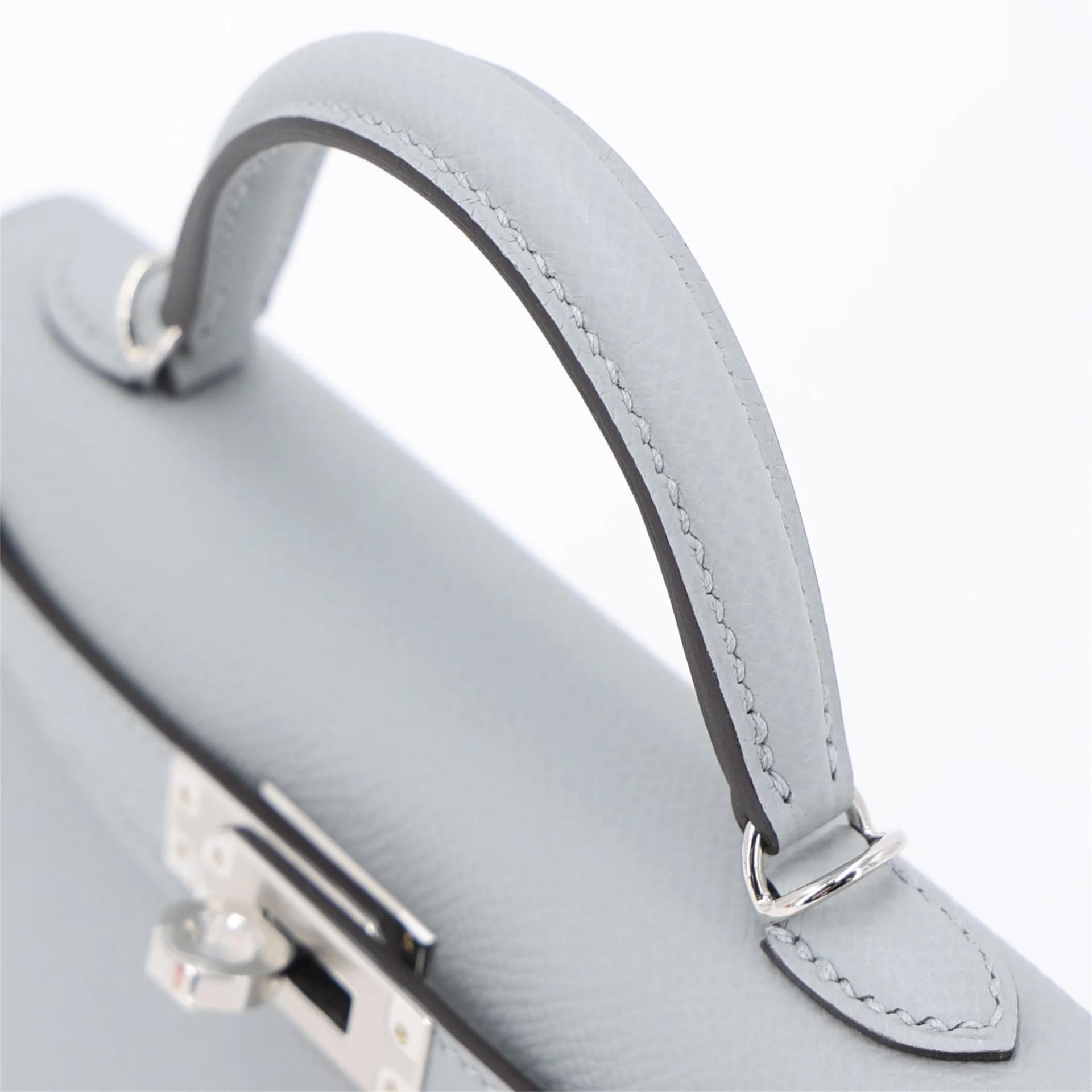 全新 HERMÈS 愛馬仕 Mini Kelly 二代 8U 冰川藍 Bleu Glacier Epsom牛皮 銀扣 G刻 2026年 - 3