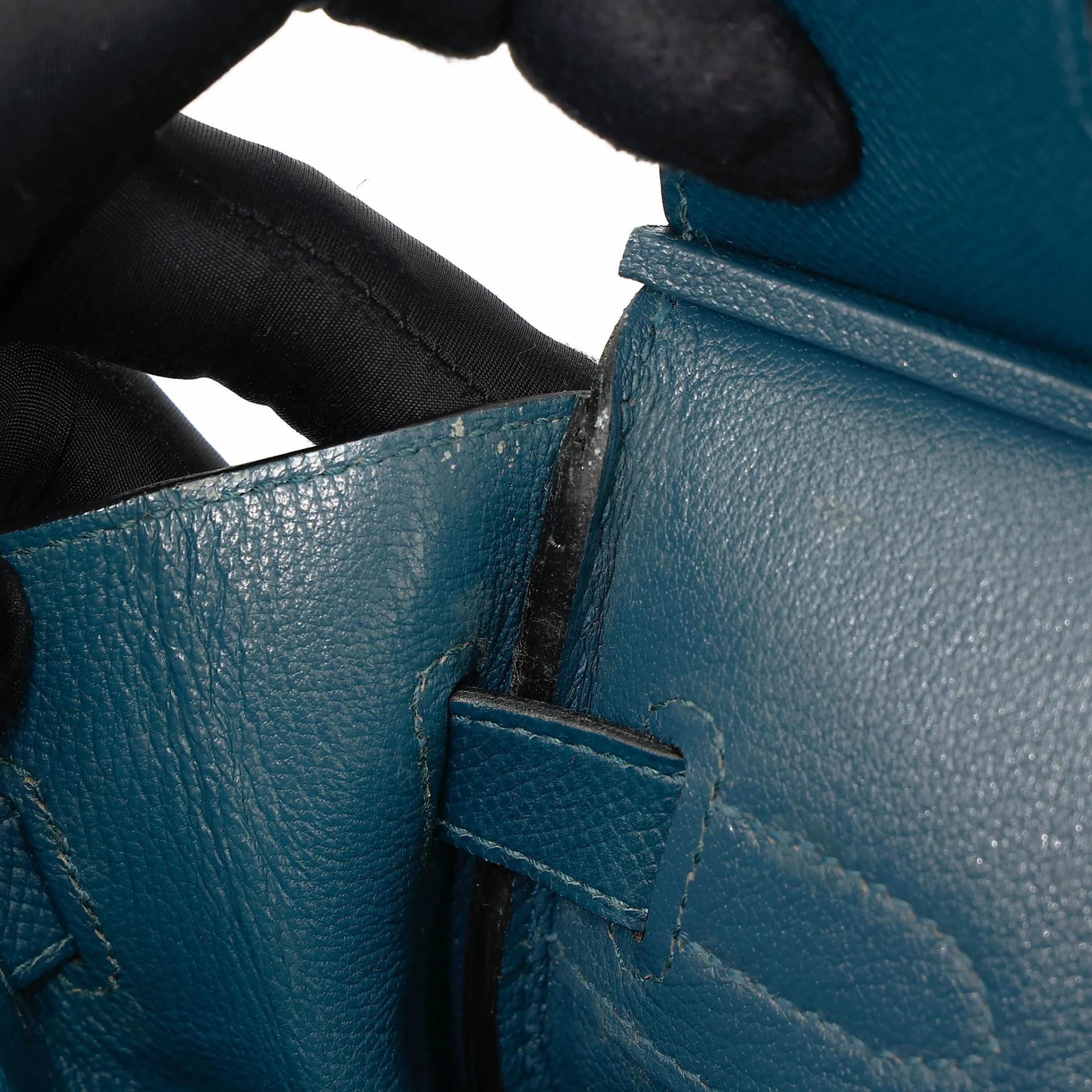Very Good ( Rank A) HERMÈS Birkin 30 Colvert (1P) Epsom Palladium hardware T (2015) - 26