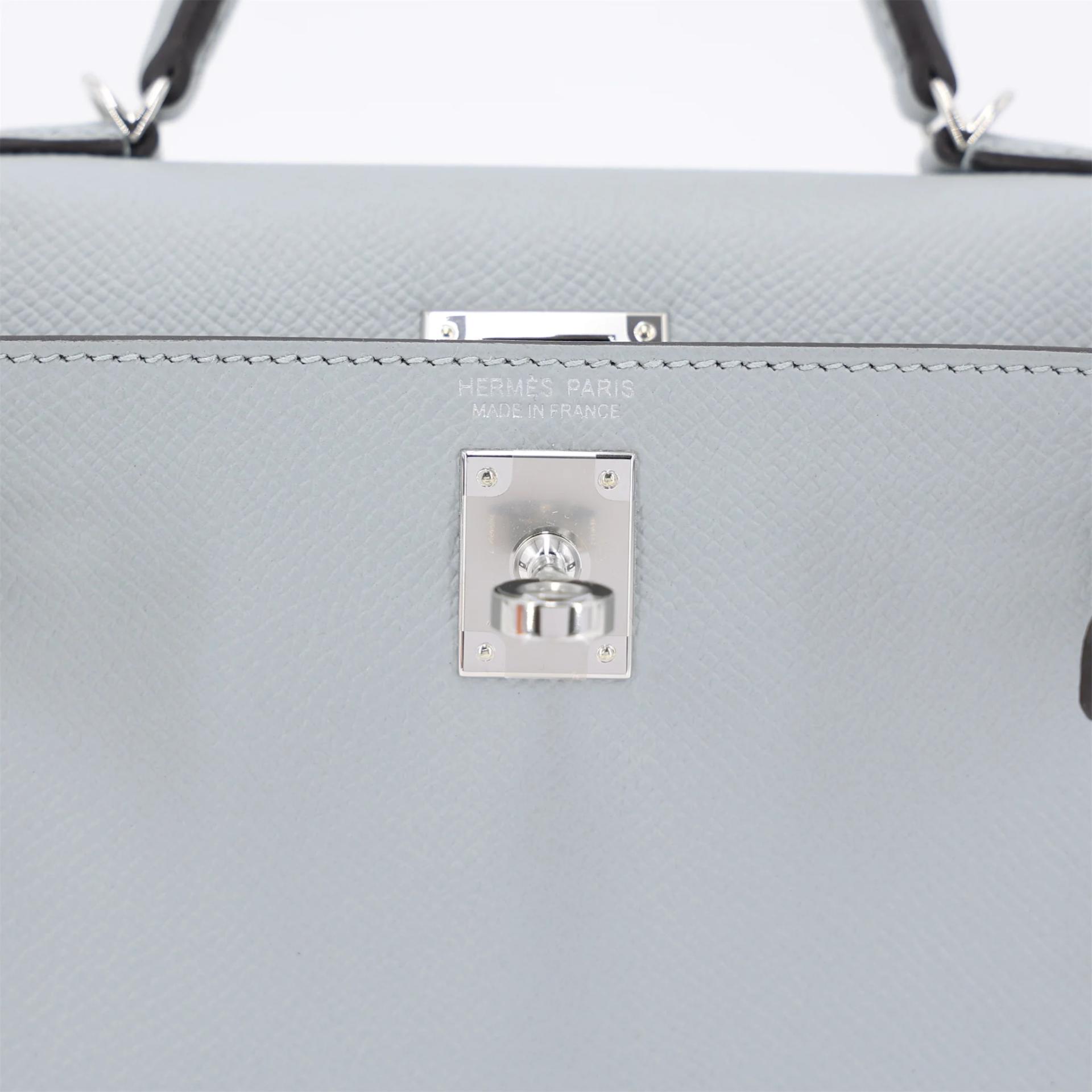 全新 HERMÈS 愛馬仕 Mini Kelly 二代 8U 冰川藍 Bleu Glacier Epsom牛皮 銀扣 G刻 2026年 - 10