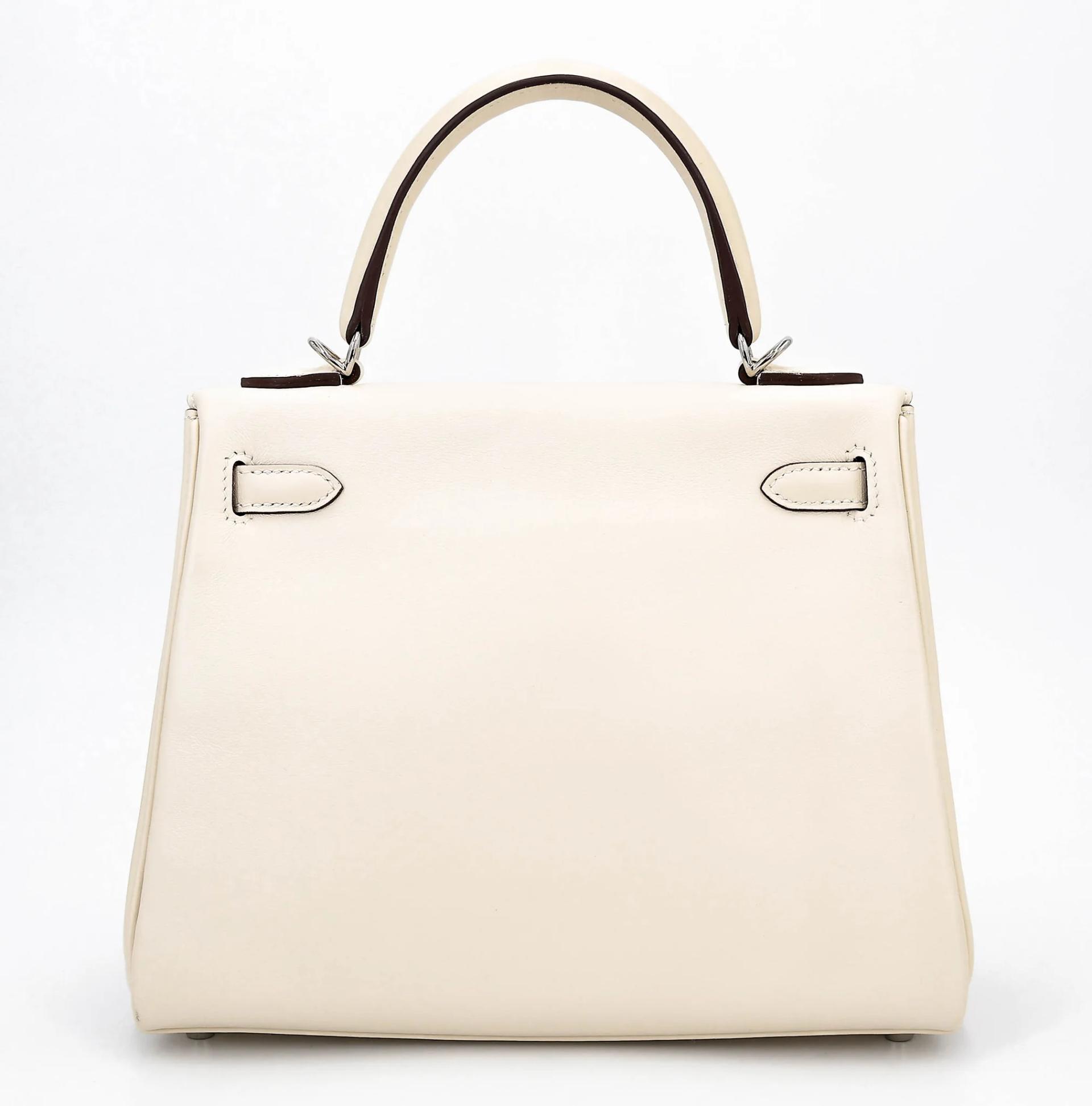 Excellent ( Rank SA ) HERMÈS Kelly 25 Nata (I2) Swift Palladium hardware Z (2021) - 2