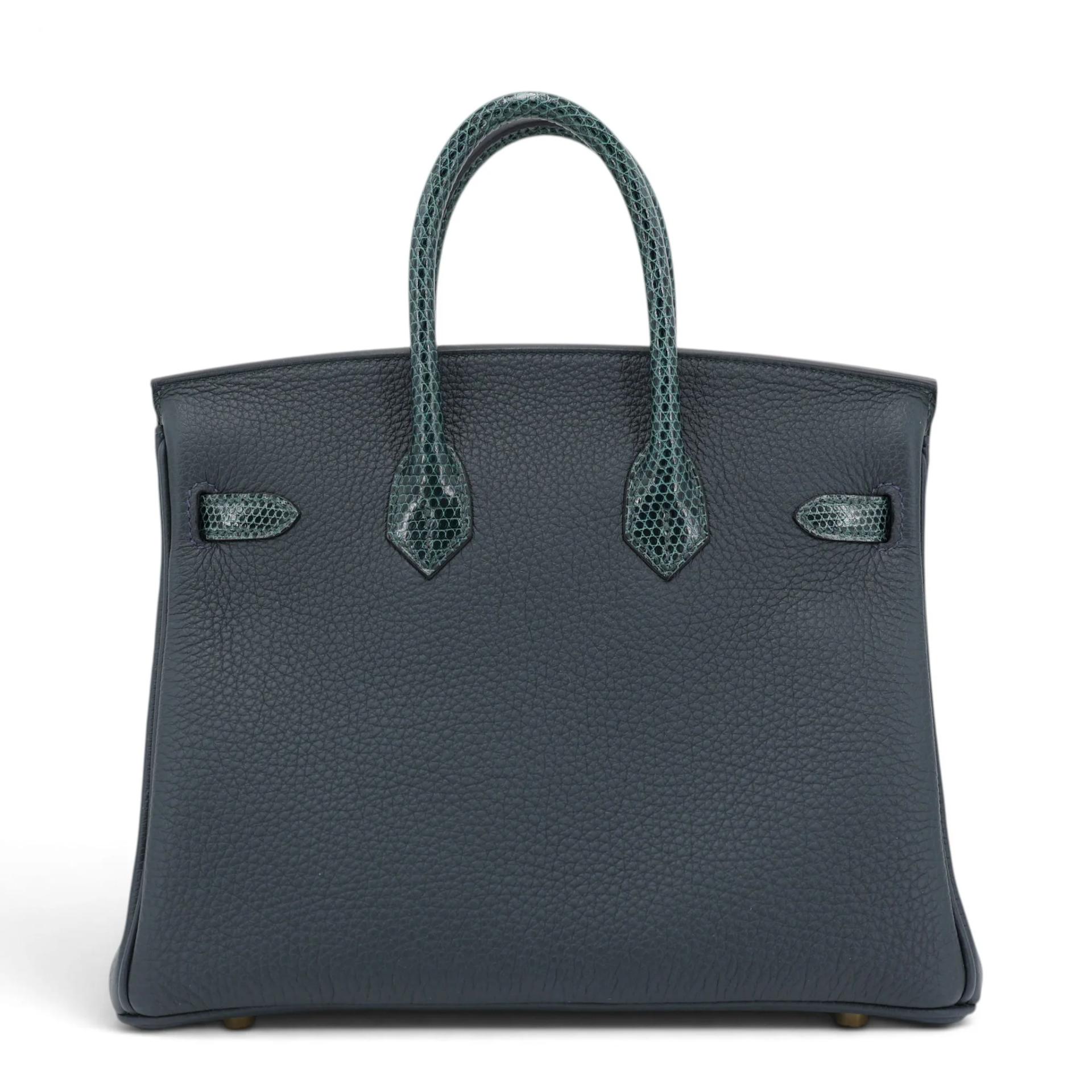 Brand New ( Rank N ) HERMÈS Birkin 25 Touch Vert Rousseau (V0) Vert Cypress (6O) Lizard Togo Gold hardware W (2024) - 2