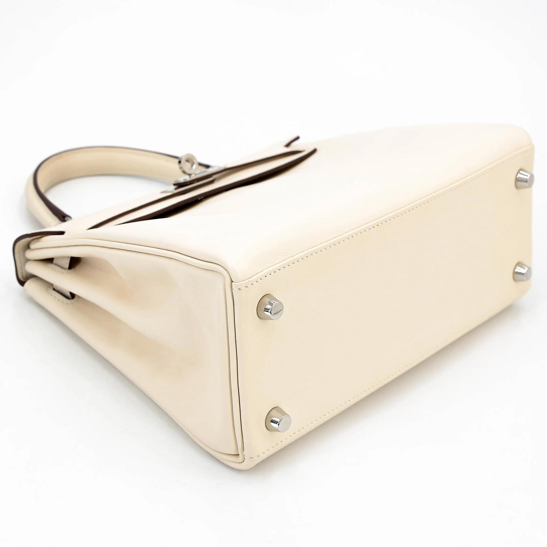 Excellent ( Rank SA ) HERMÈS Kelly 25 Nata (I2) Swift Palladium hardware Z (2021) - 9