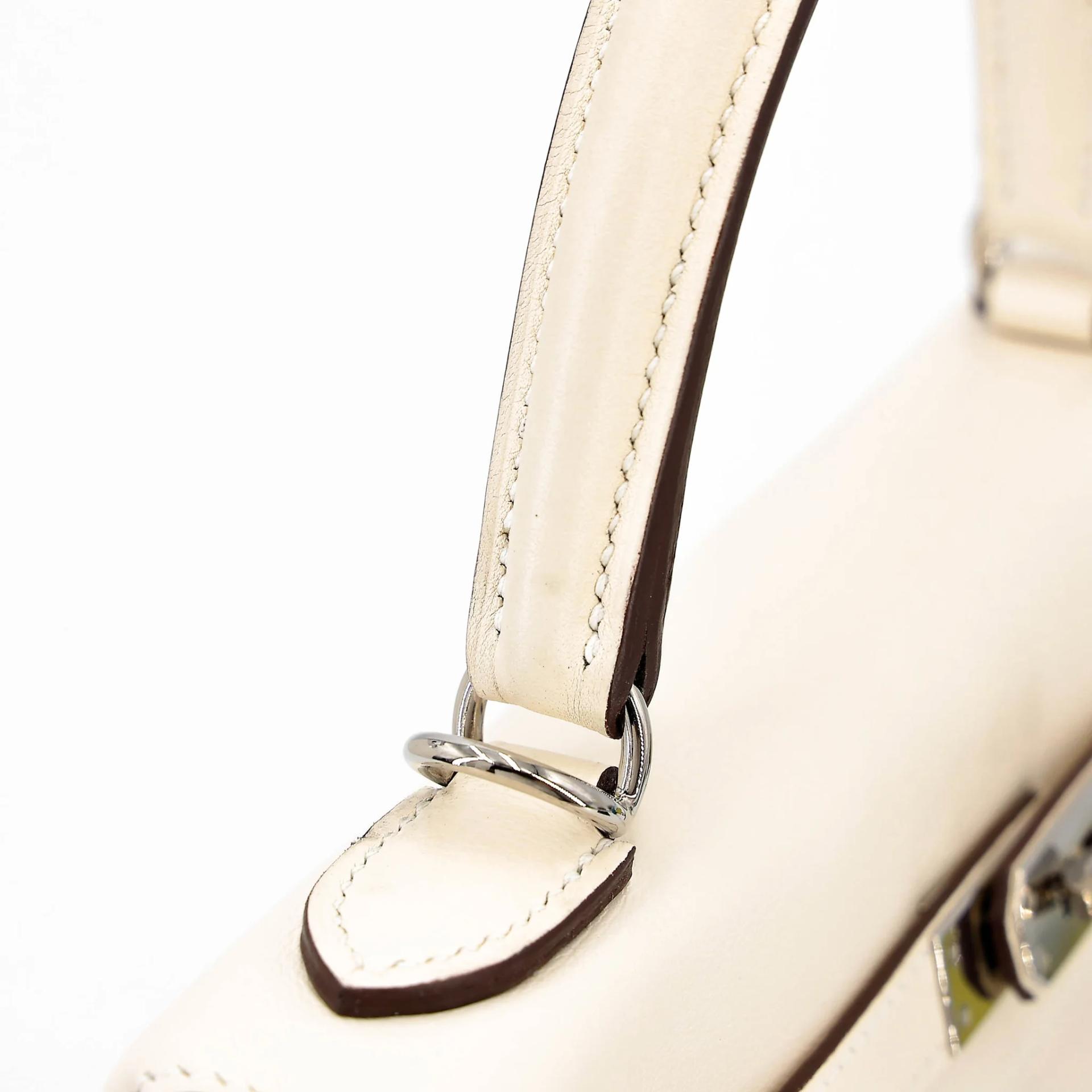 Excellent ( Rank SA ) HERMÈS Kelly 25 Nata (I2) Swift Palladium hardware Z (2021) - 7