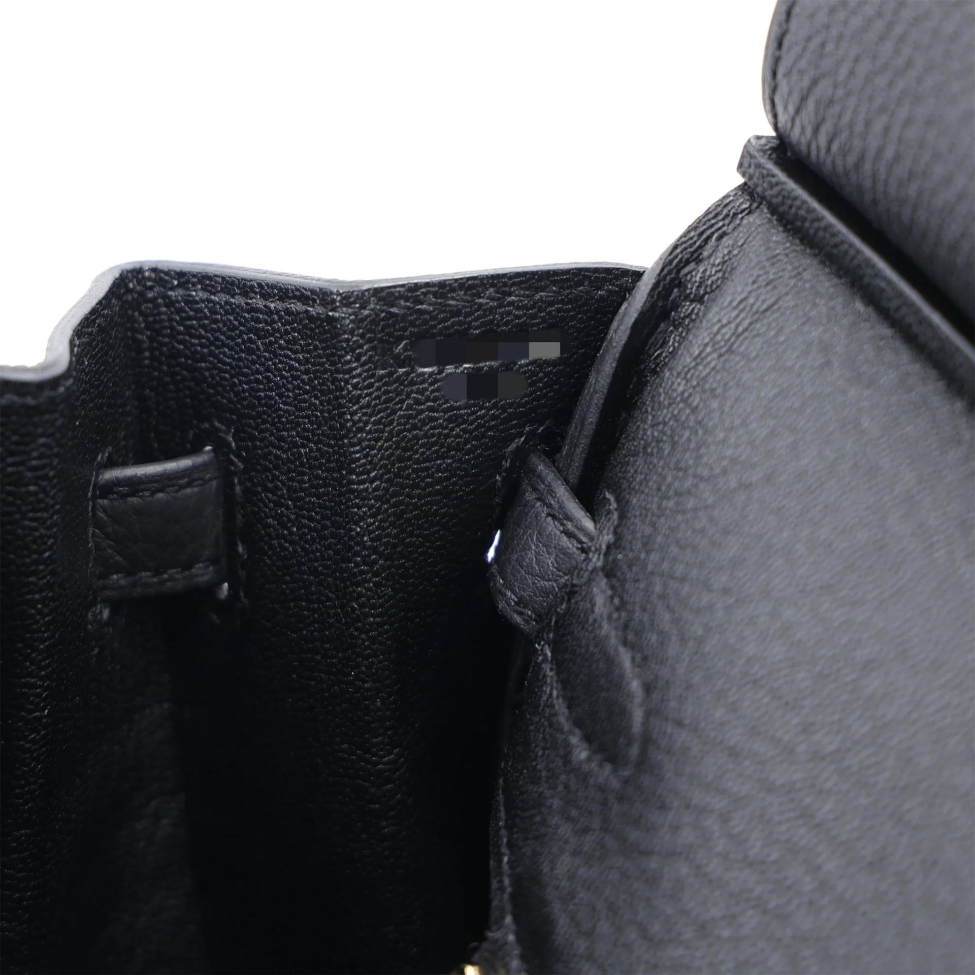 Brand New ( Rank N ) HERMÈS Birkin 25 Noir (89) Togo Permabrass hardware K (2025) - 16