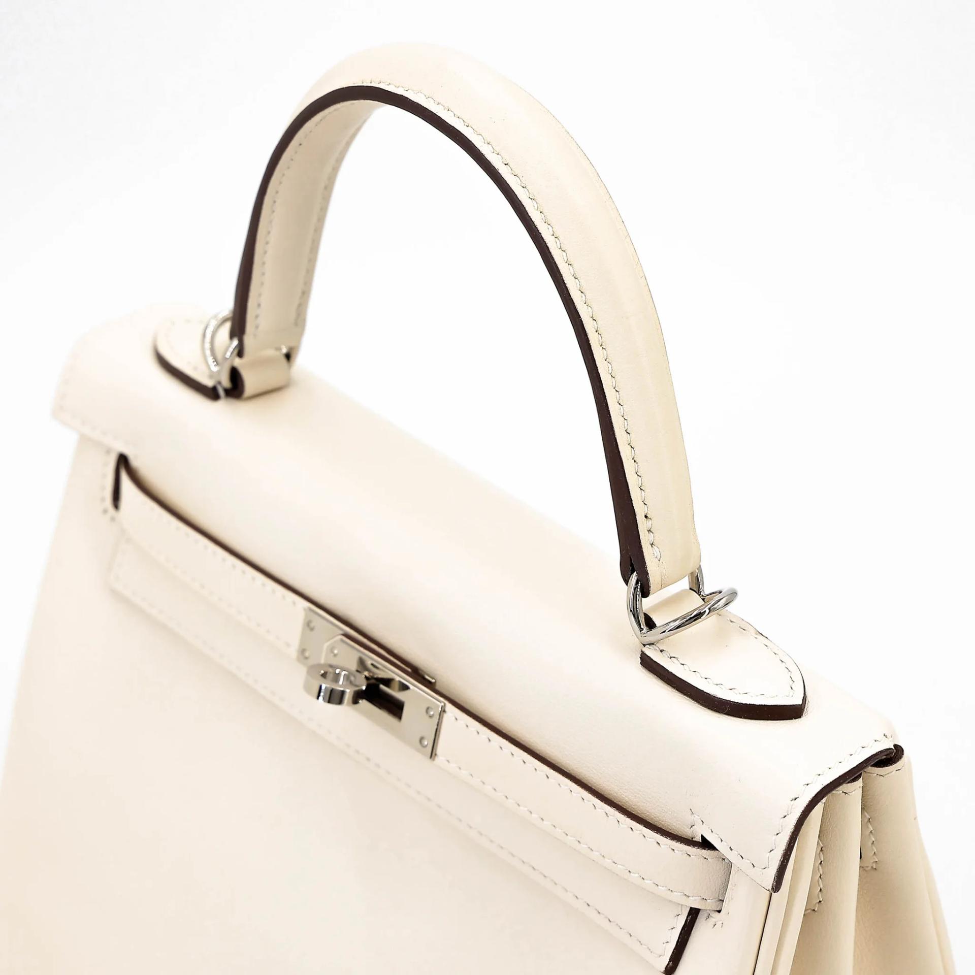 Excellent ( Rank SA ) HERMÈS Kelly 25 Nata (I2) Swift Palladium hardware Z (2021) - 3