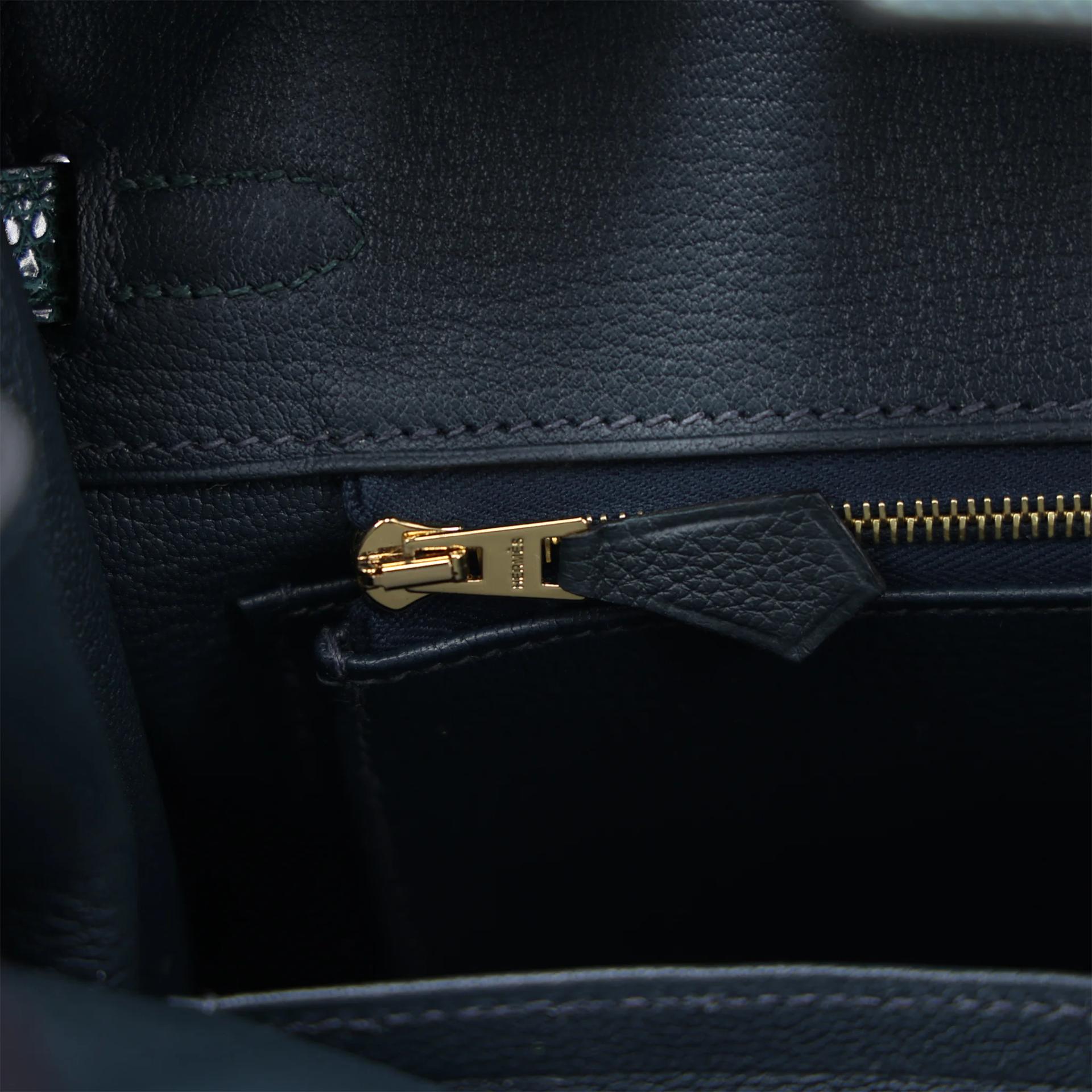 Brand New ( Rank N ) HERMÈS Birkin 25 Touch Vert Rousseau (V0) Vert Cypress (6O) Lizard Togo Gold hardware W (2024) - 14