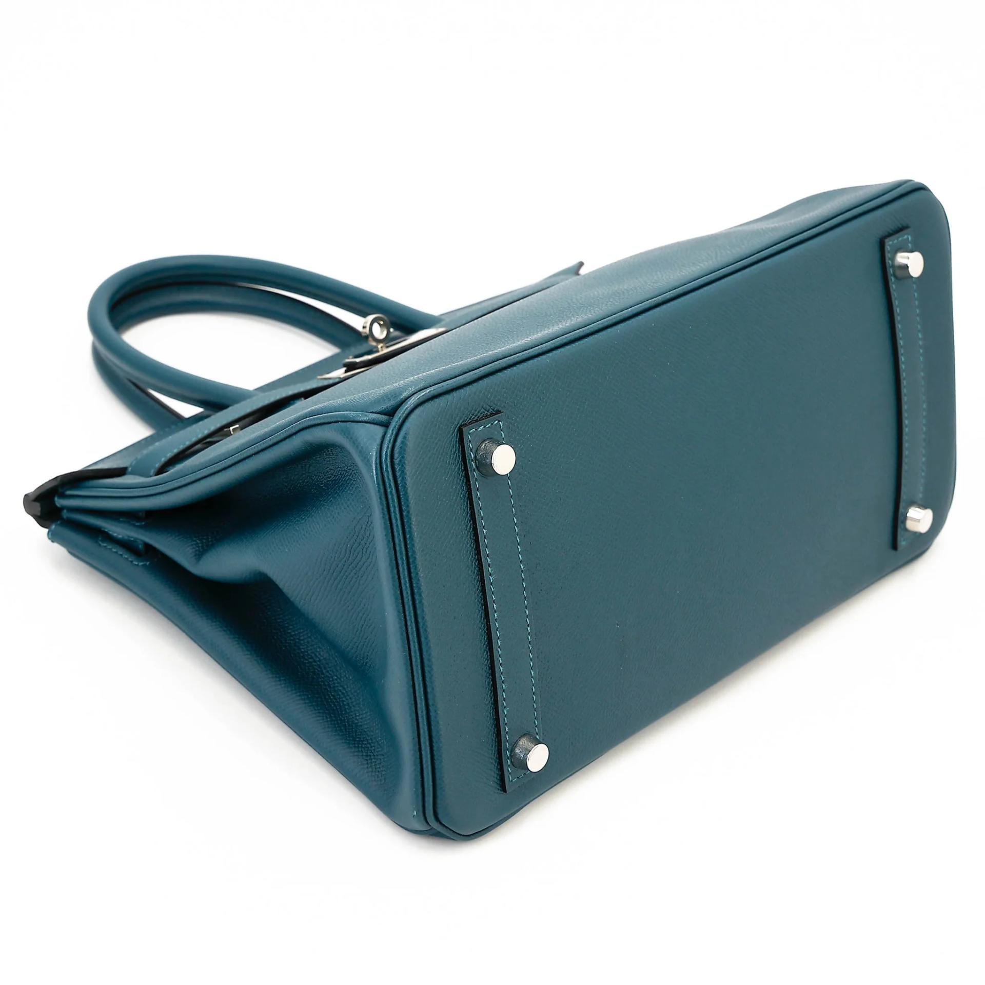 Very Good ( Rank A) HERMÈS Birkin 30 Colvert (1P) Epsom Palladium hardware T (2015) - 5