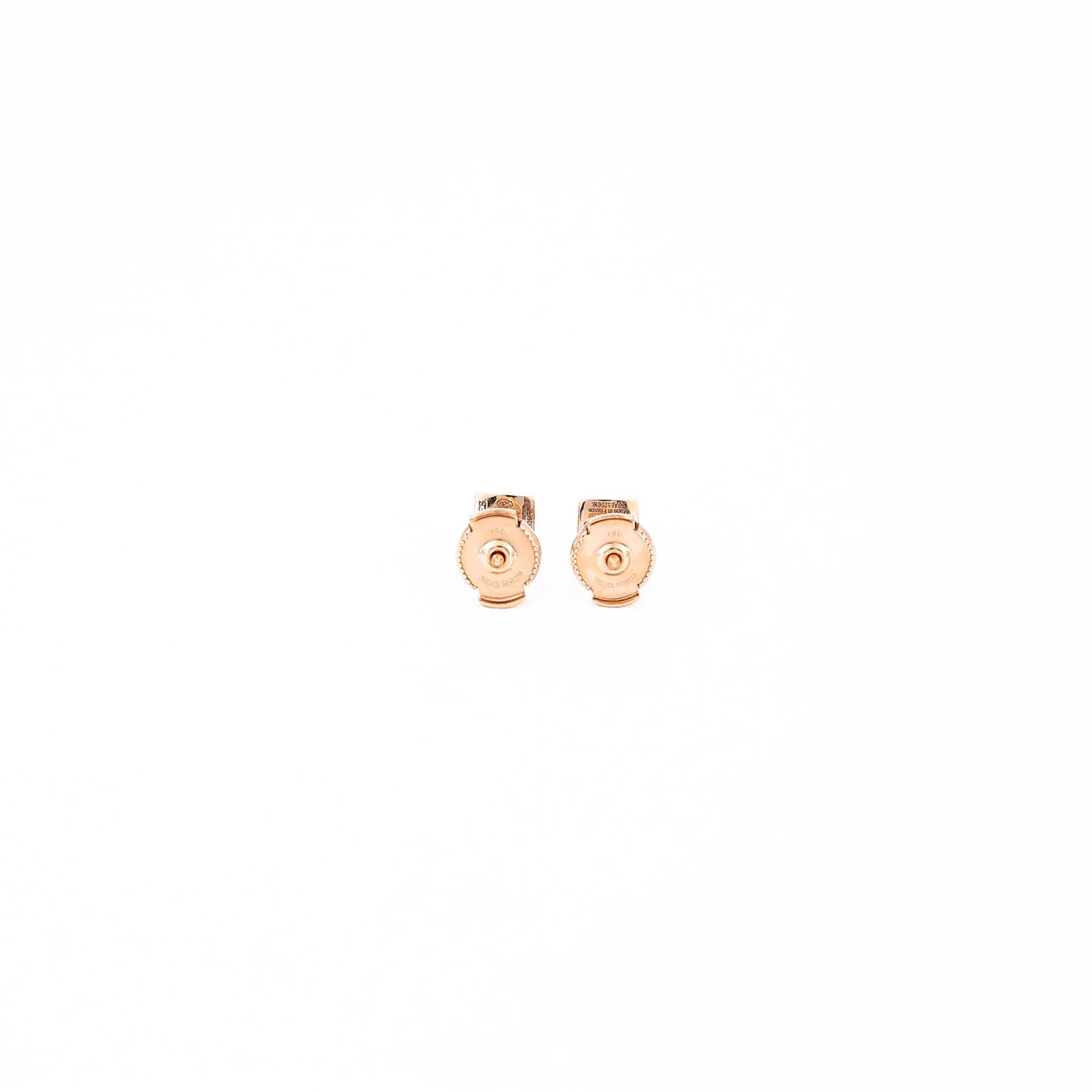 Excellent ( Rank SA ) HERMÈS Earring Clou d'H 18K Rose Gold Diamond - 7