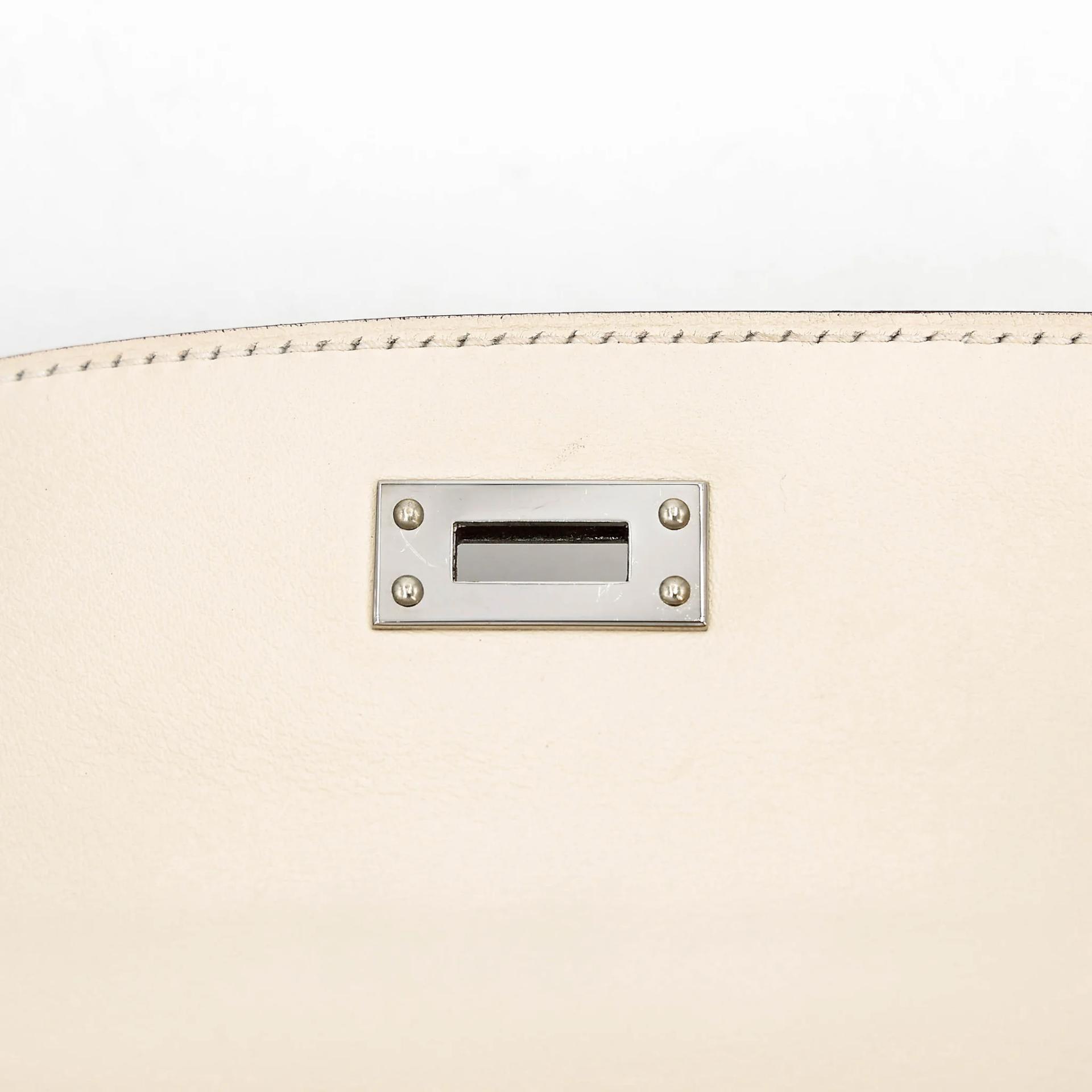 Excellent ( Rank SA ) HERMÈS Kelly 25 Nata (I2) Swift Palladium hardware Z (2021) - 19