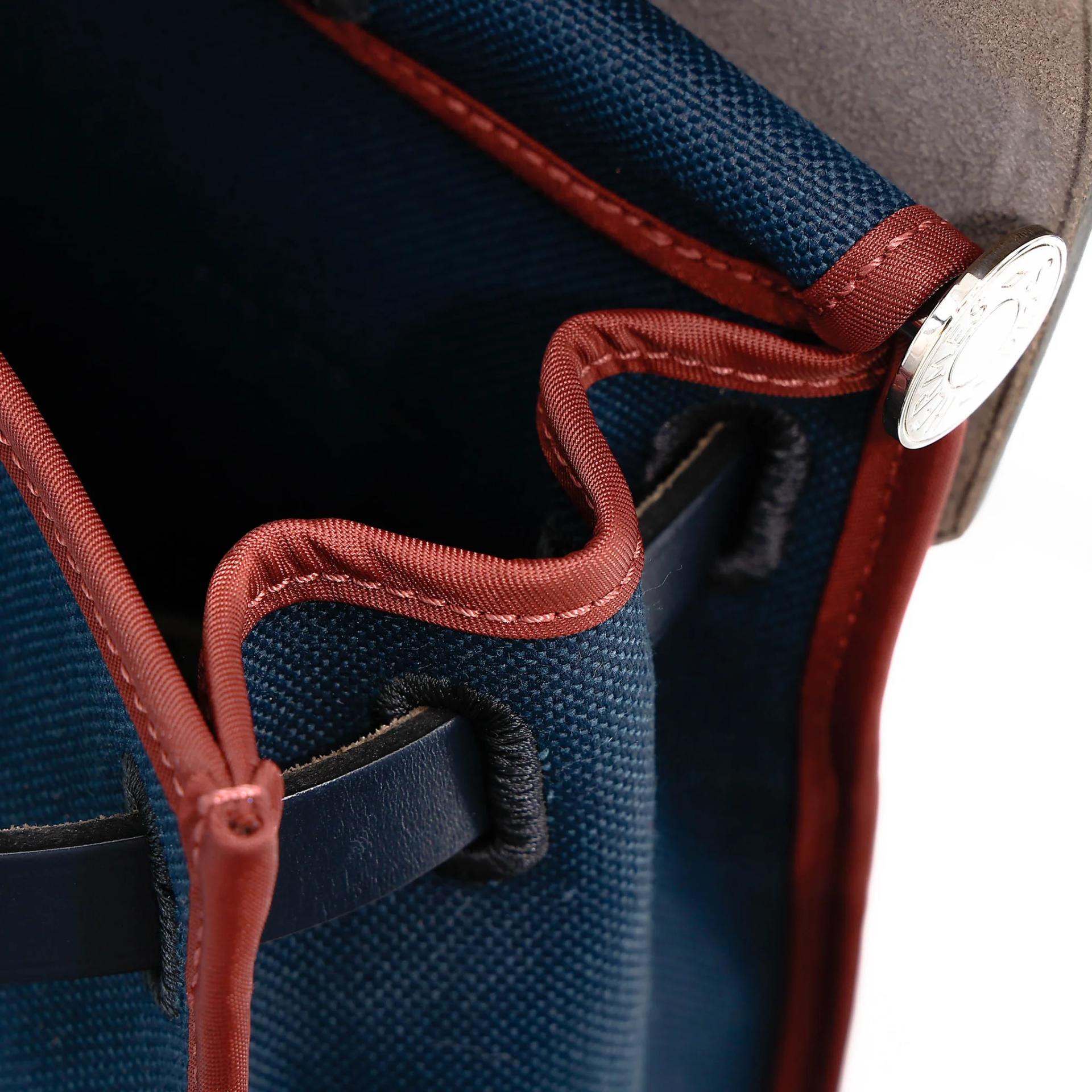 Very Good ( Rank A) HERMÈS Herbag PM Blue Marine (78) Rouge H (55) Vache Hunter Palladium hardware T (2015) - 18