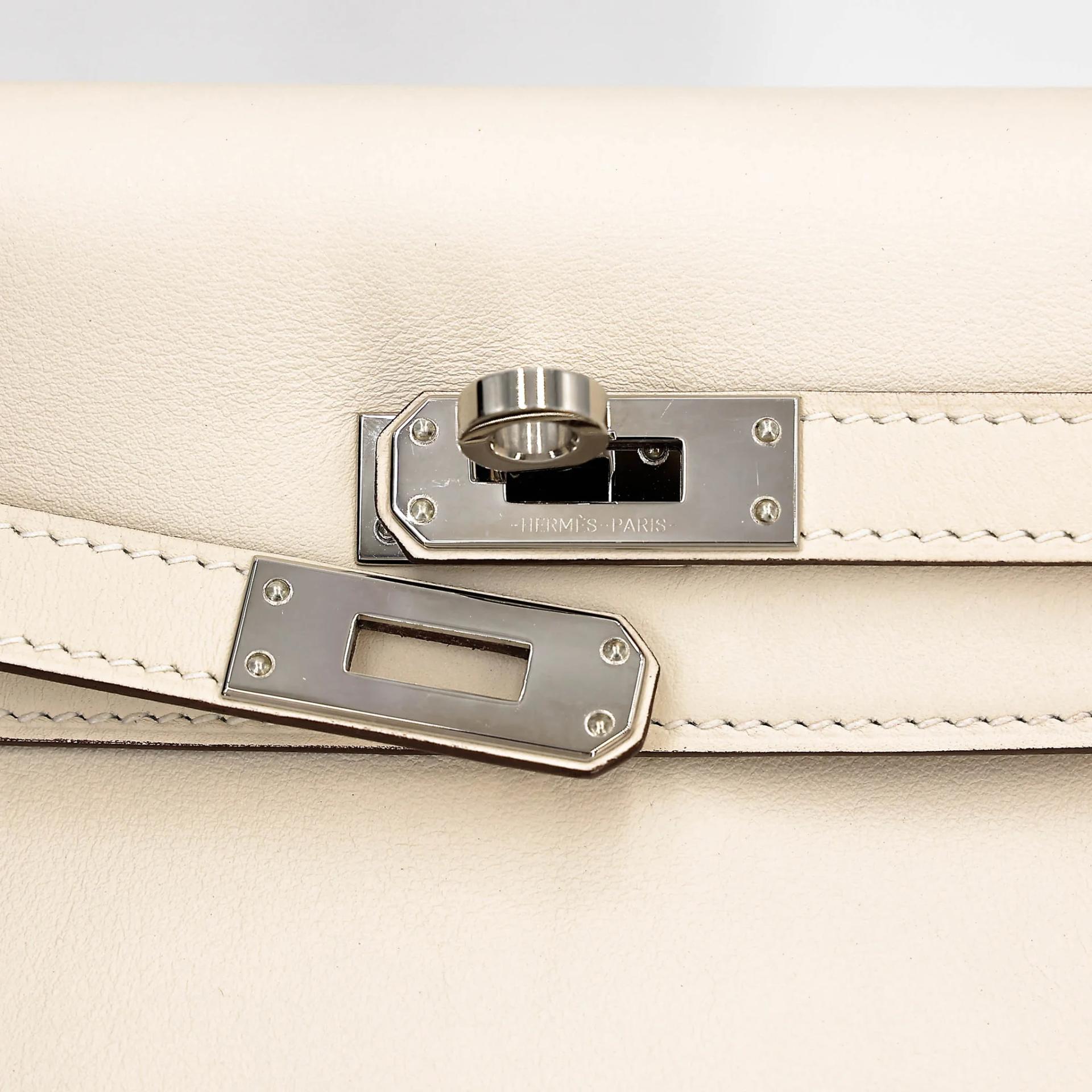 Excellent ( Rank SA ) HERMÈS Kelly 25 Nata (I2) Swift Palladium hardware Z (2021) - 16