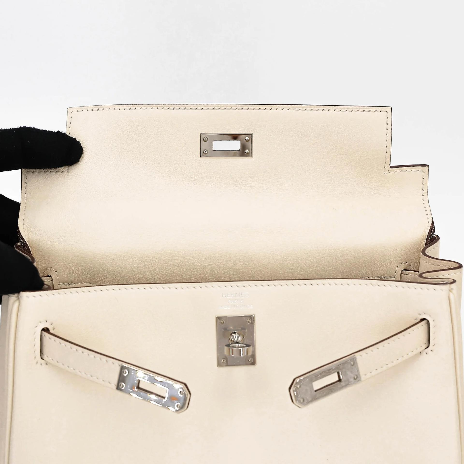 Excellent ( Rank SA ) HERMÈS Kelly 25 Nata (I2) Swift Palladium hardware Z (2021) - 20