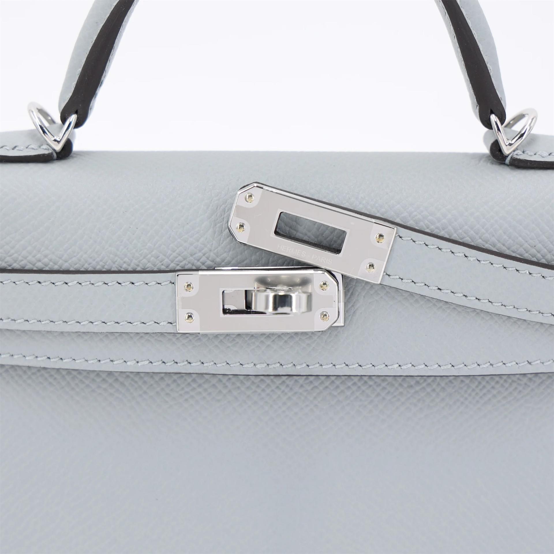 全新 HERMÈS 愛馬仕 Mini Kelly 二代 8U 冰川藍 Bleu Glacier Epsom牛皮 銀扣 G刻 2026年 - 8