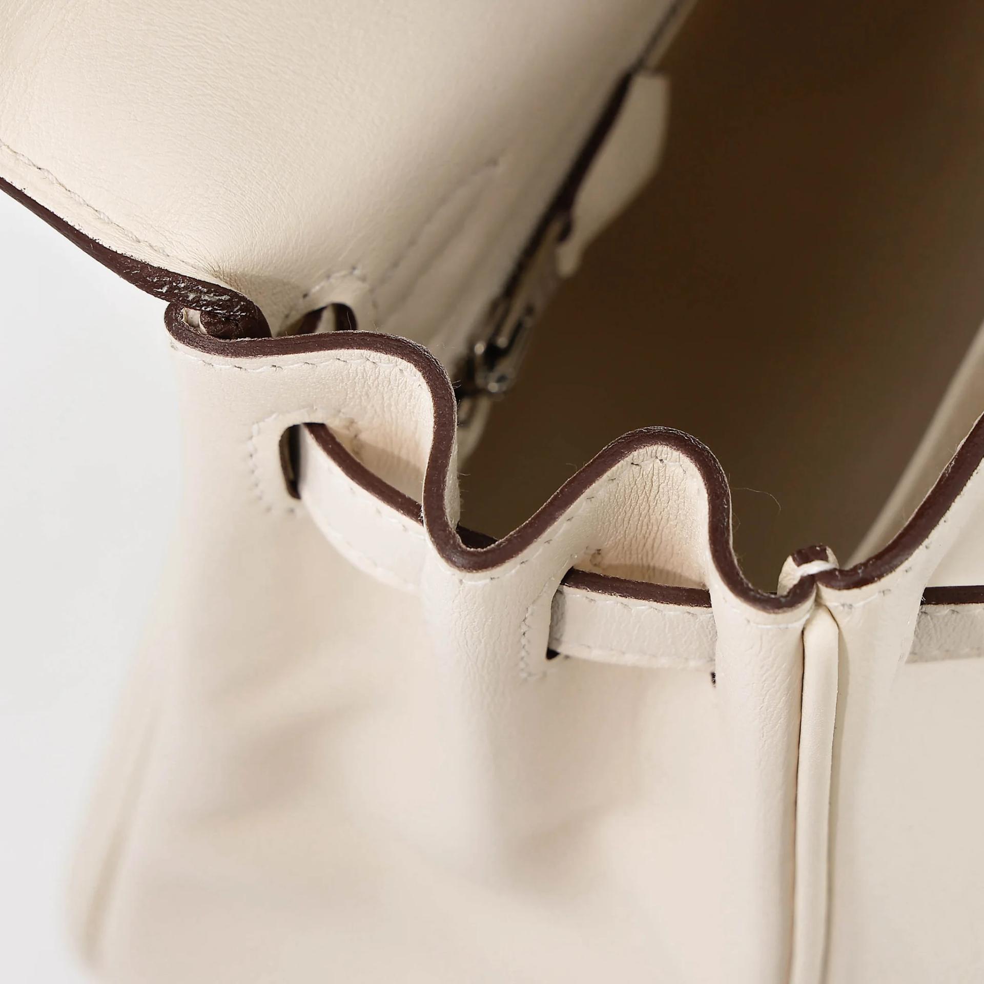 Excellent ( Rank SA ) HERMÈS Kelly 25 Nata (I2) Swift Palladium hardware Z (2021) - 25