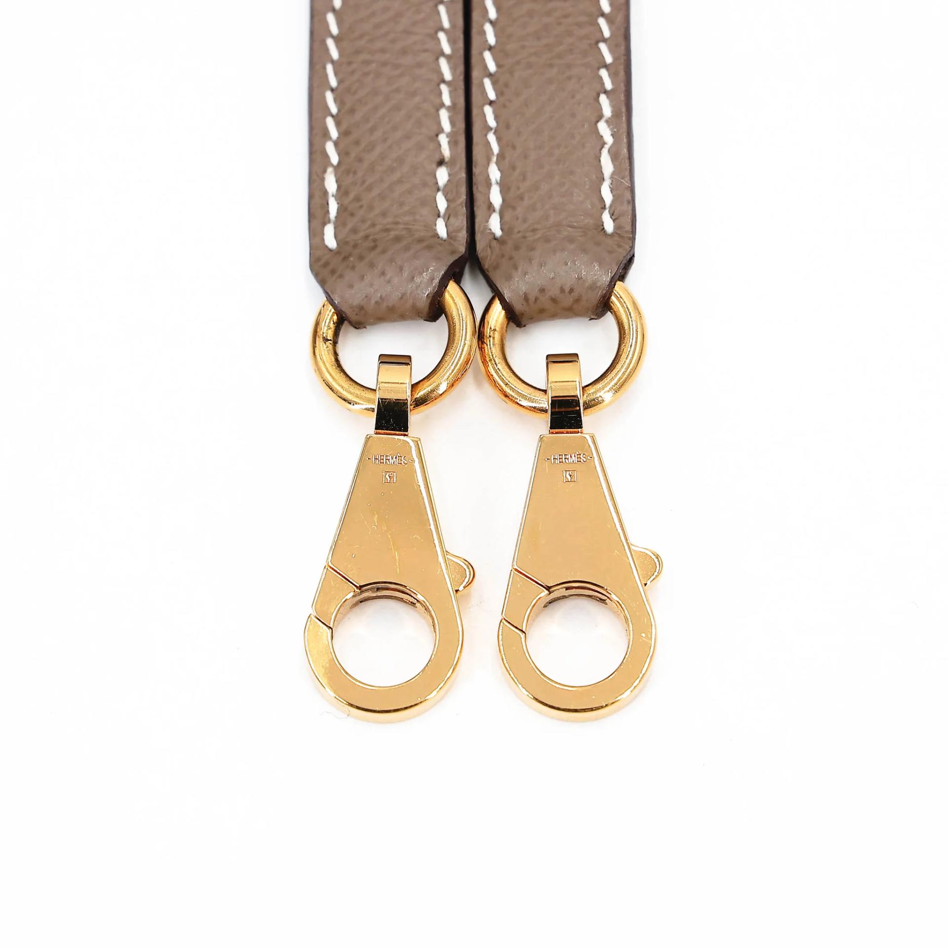 Excellent ( Rank SA ) HERMÈS Kelly 28 Sellier Etoupe (18) Epsom Gold hardware U (2022) - 24