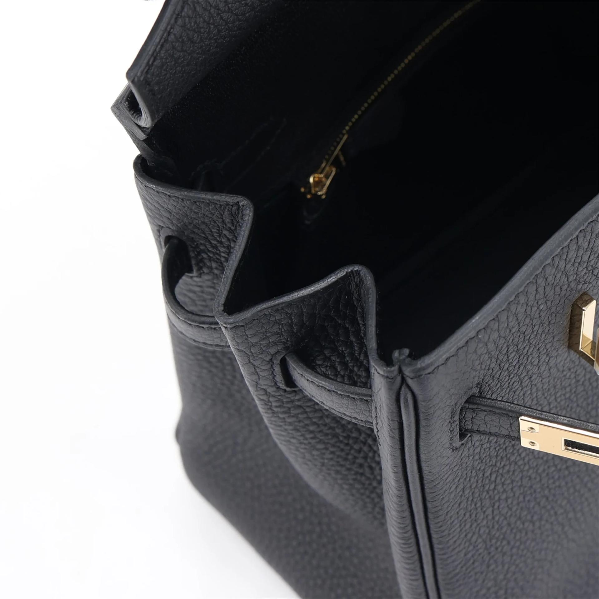 Brand New ( Rank N ) HERMÈS Birkin 25 Noir (89) Togo Permabrass hardware K (2025) - 12