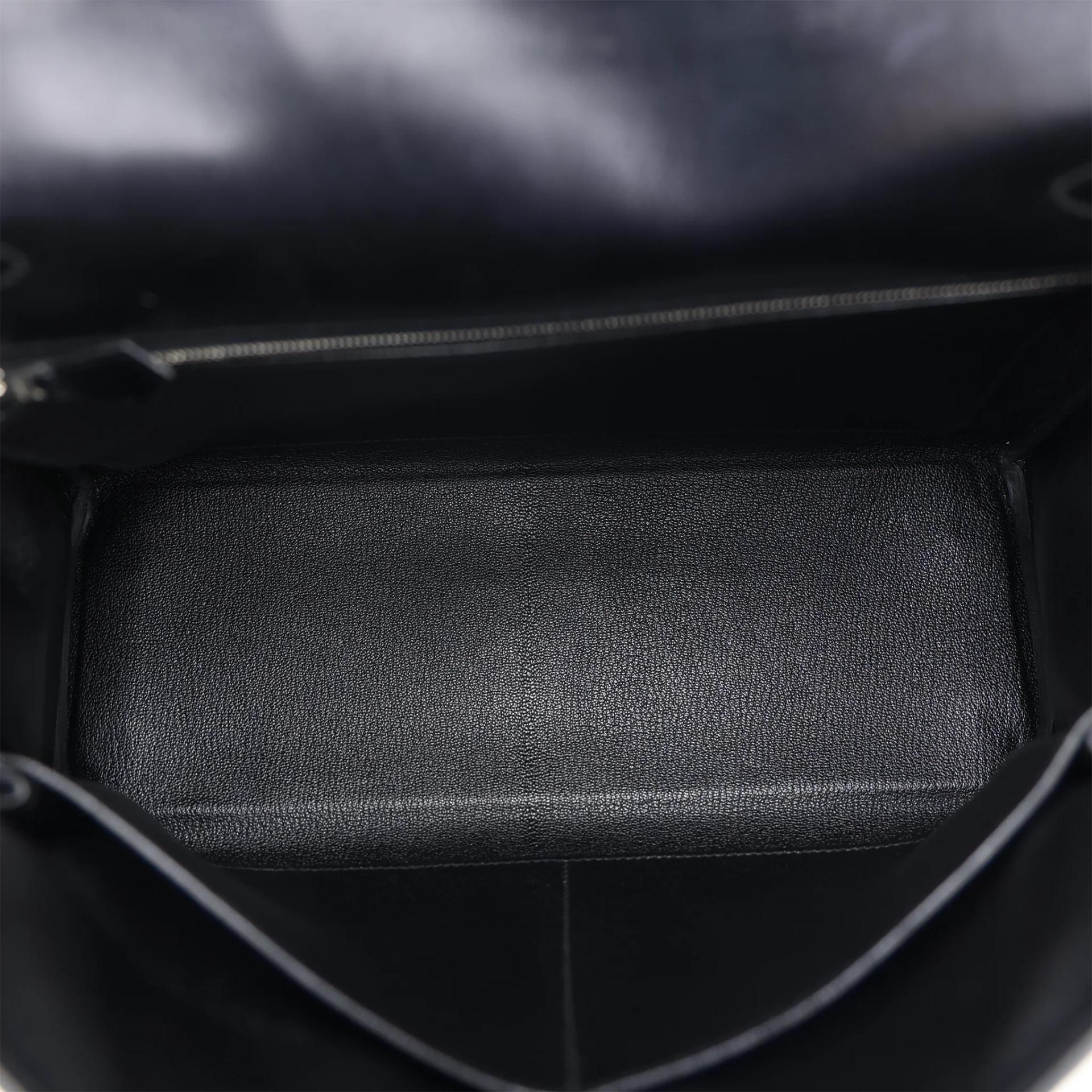 Very Good ( Rank A) HERMÈS Limited Edition Kelly 32 So Black Noir (89) Box-calf Black hardware Square N (2010) - 13