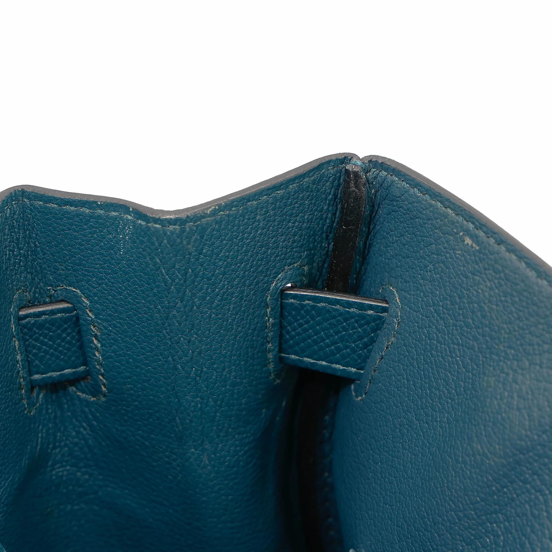 Very Good ( Rank A) HERMÈS Birkin 30 Colvert (1P) Epsom Palladium hardware T (2015) - 29