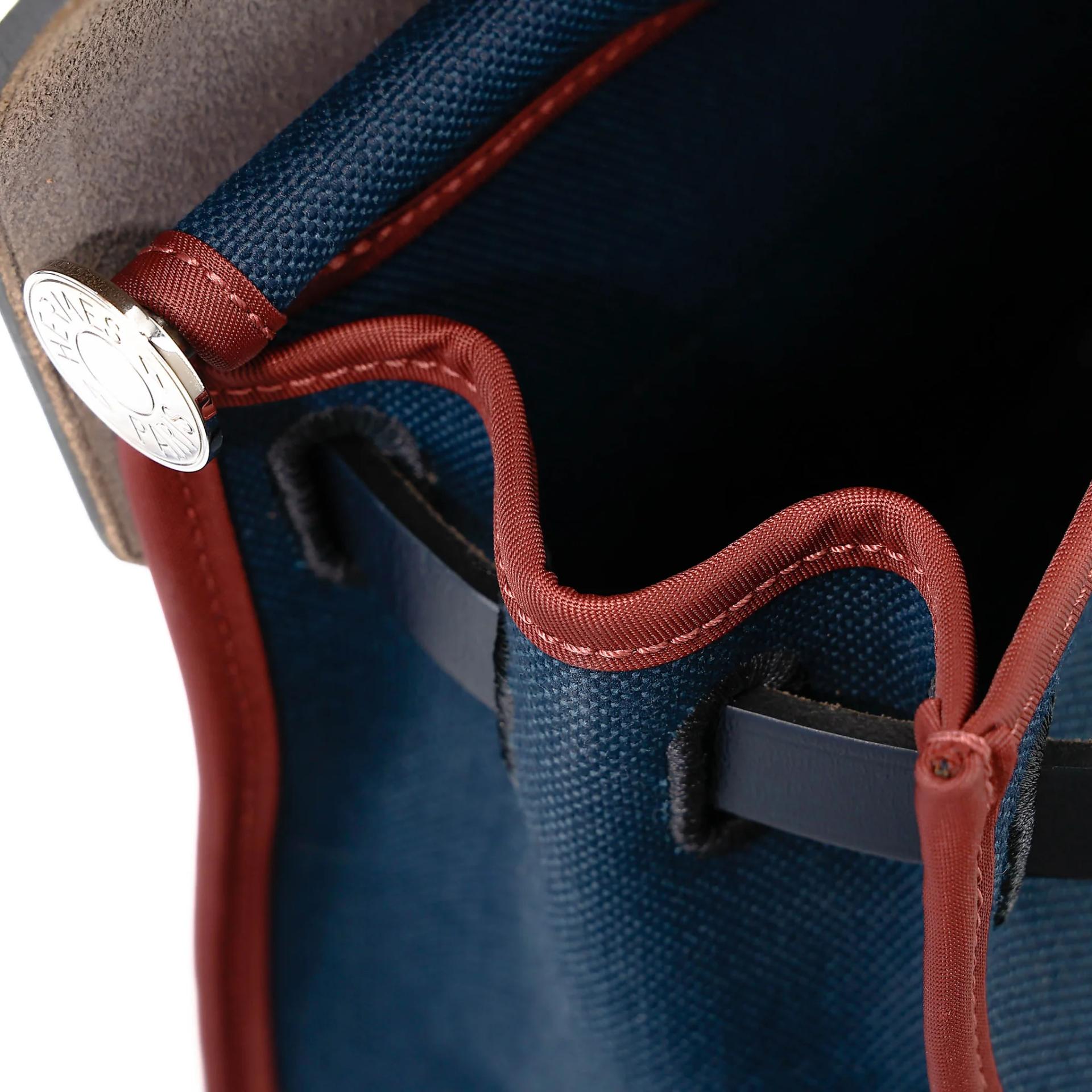 Very Good ( Rank A) HERMÈS Herbag PM Blue Marine (78) Rouge H (55) Vache Hunter Palladium hardware T (2015) - 19