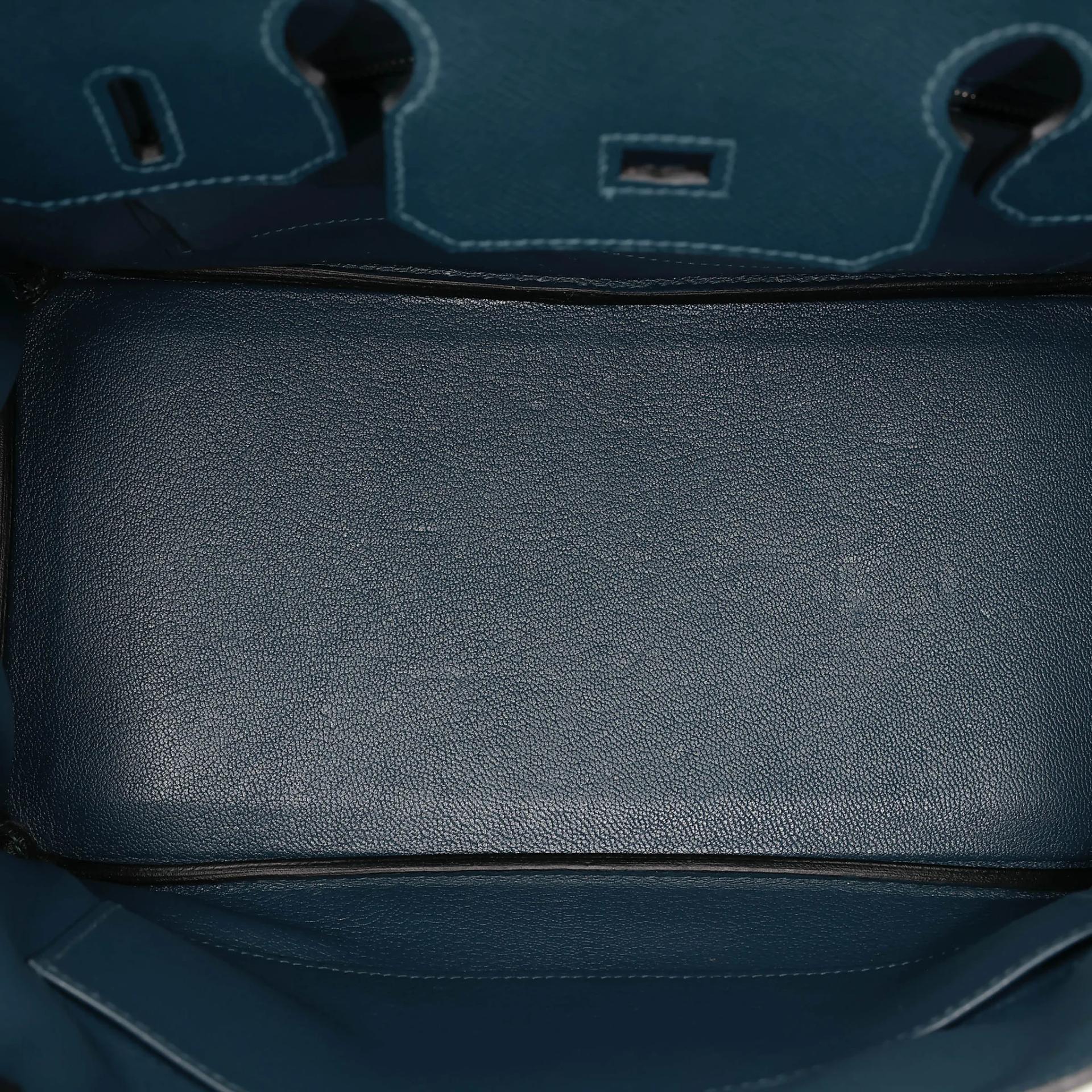 Very Good ( Rank A) HERMÈS Birkin 30 Colvert (1P) Epsom Palladium hardware T (2015) - 32