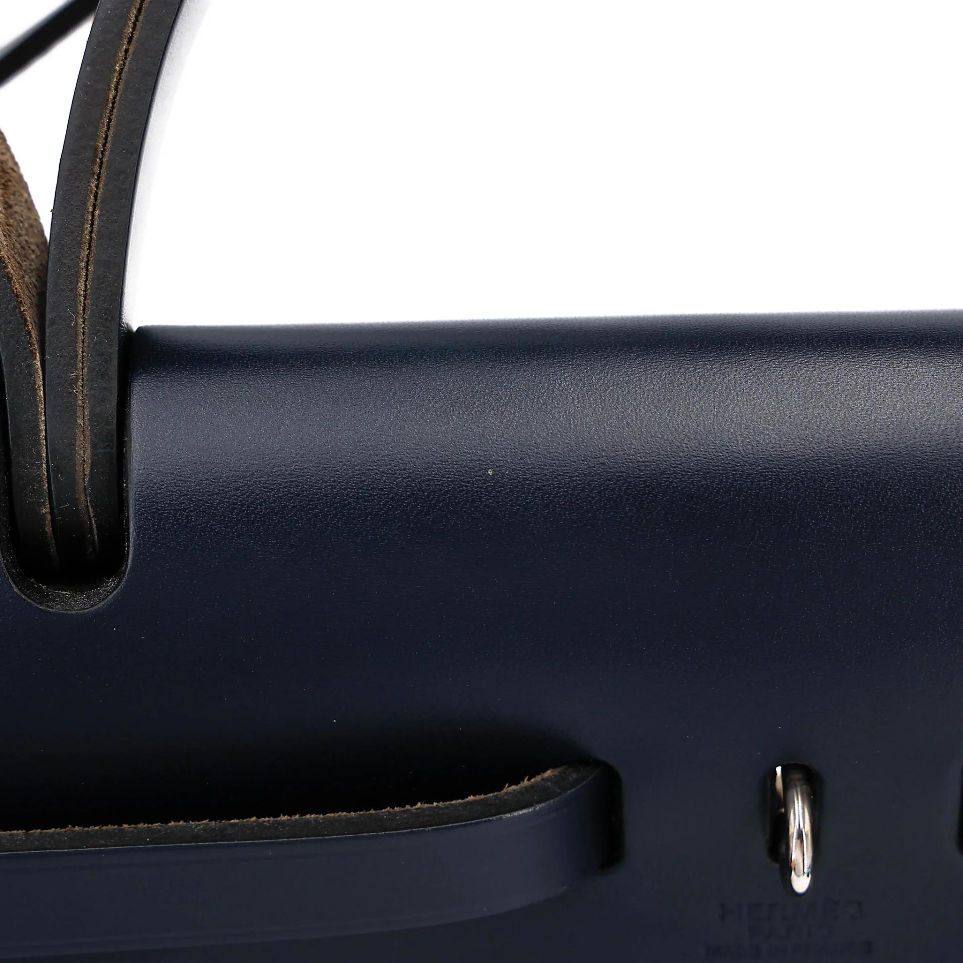 Very Good ( Rank A) HERMÈS Herbag PM Blue Marine (78) Rouge H (55) Vache Hunter Palladium hardware T (2015) - 9