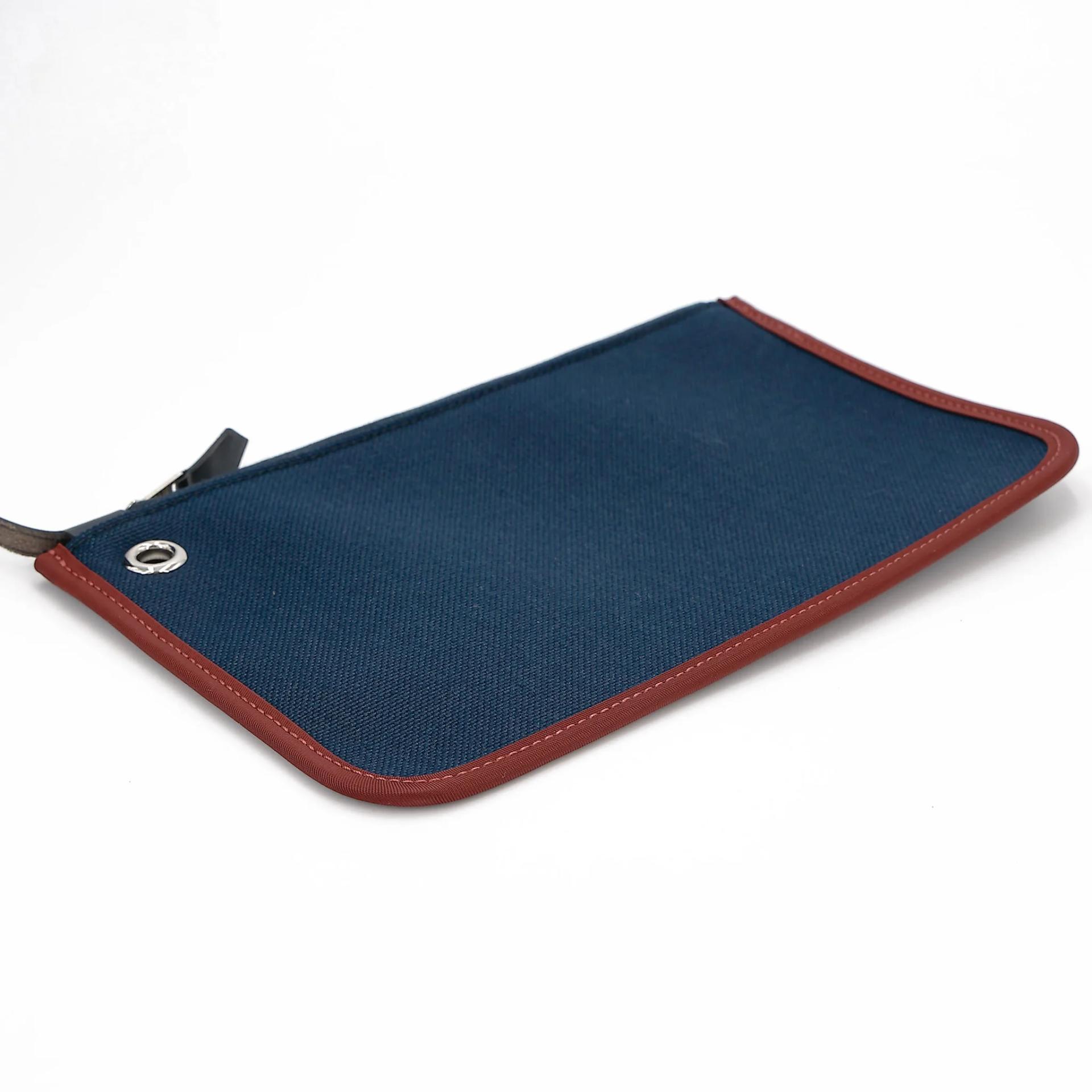 Very Good ( Rank A) HERMÈS Herbag PM Blue Marine (78) Rouge H (55) Vache Hunter Palladium hardware T (2015) - 24