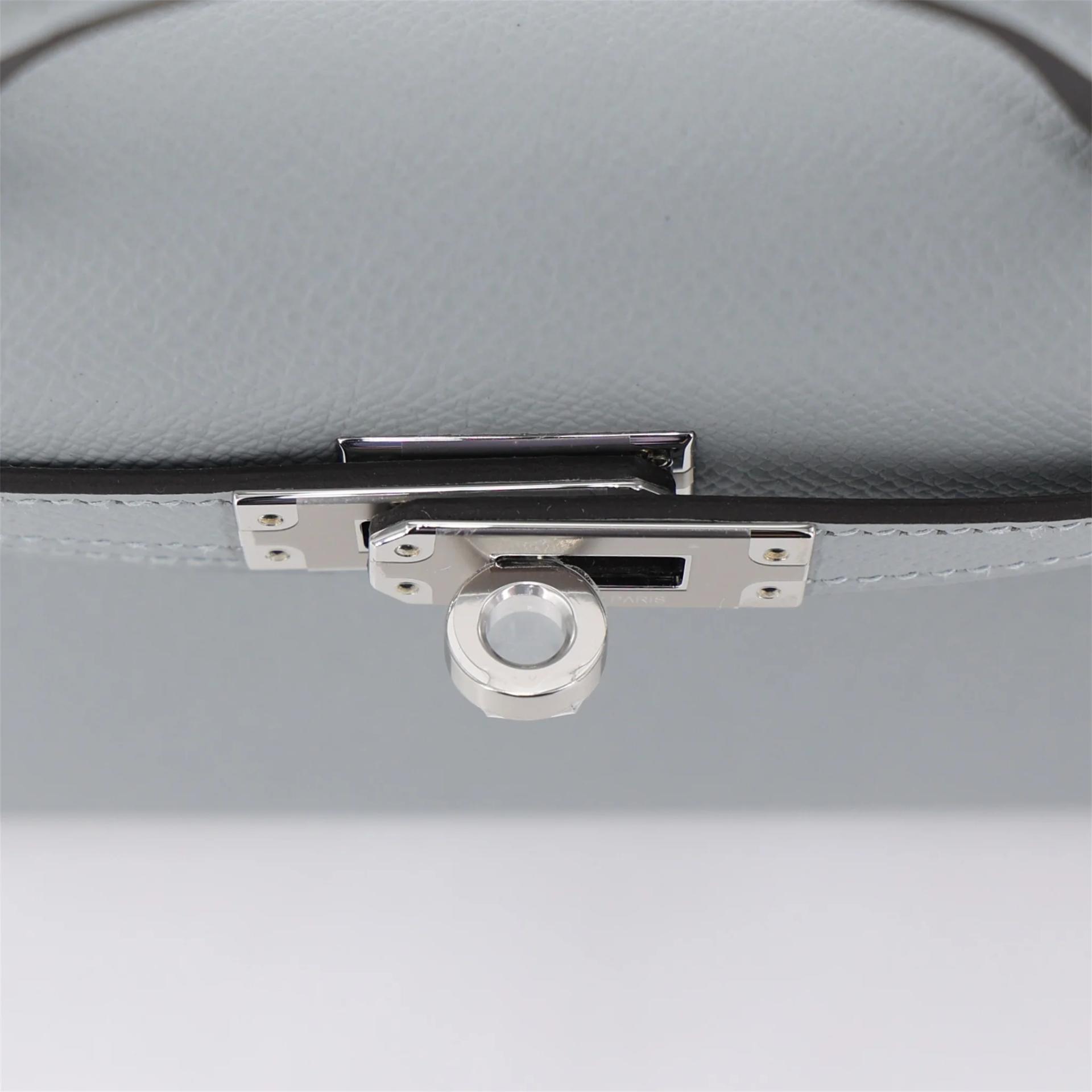 全新 HERMÈS 愛馬仕 Mini Kelly 二代 8U 冰川藍 Bleu Glacier Epsom牛皮 銀扣 G刻 2026年 - 9