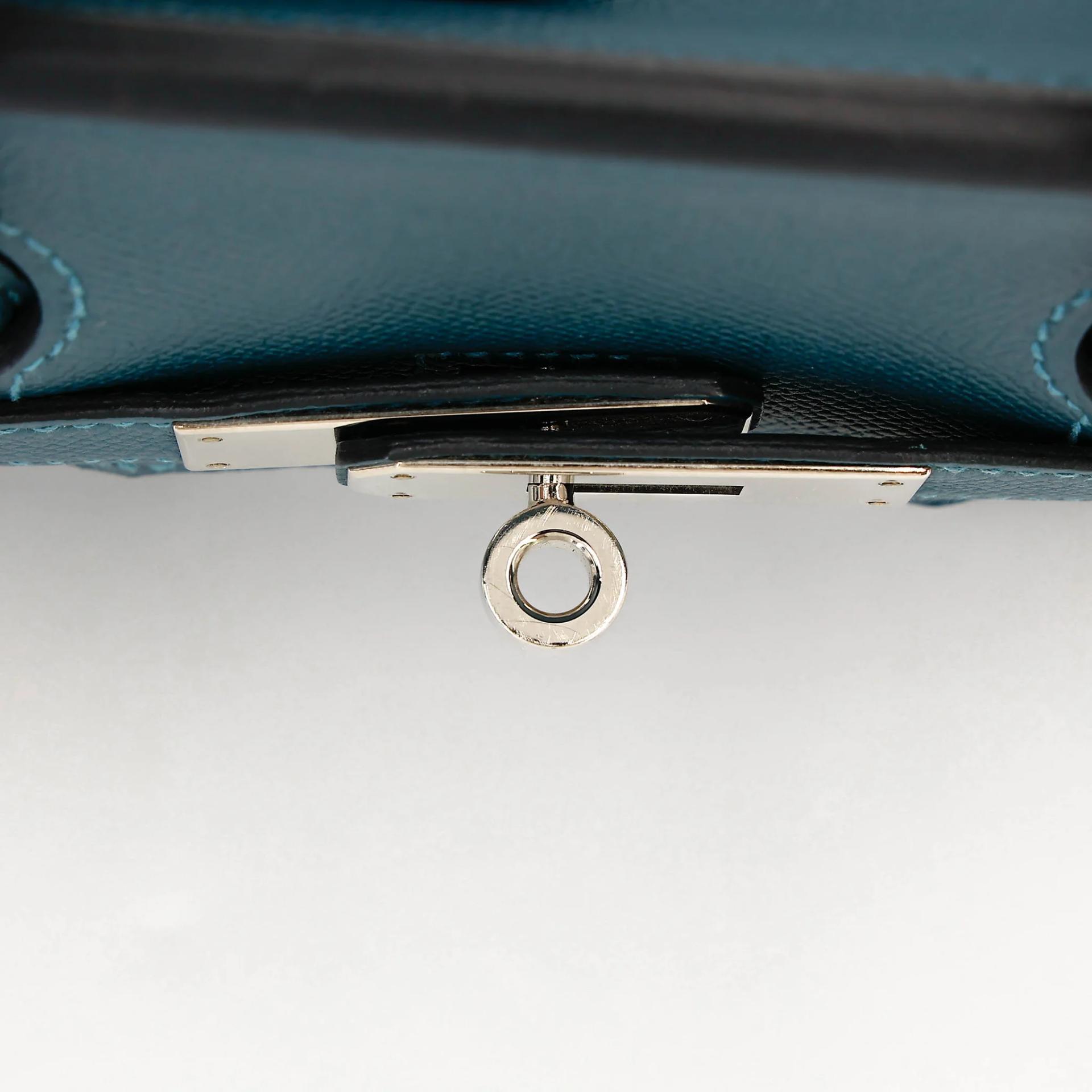 Very Good ( Rank A) HERMÈS Birkin 30 Colvert (1P) Epsom Palladium hardware T (2015) - 21