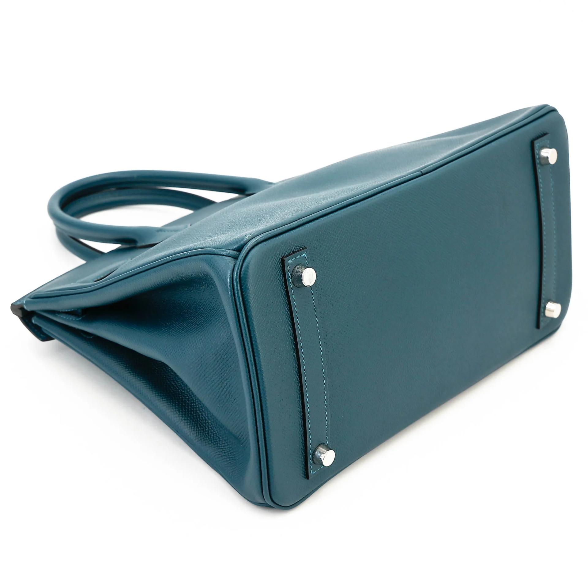 Very Good ( Rank A) HERMÈS Birkin 30 Colvert (1P) Epsom Palladium hardware T (2015) - 7