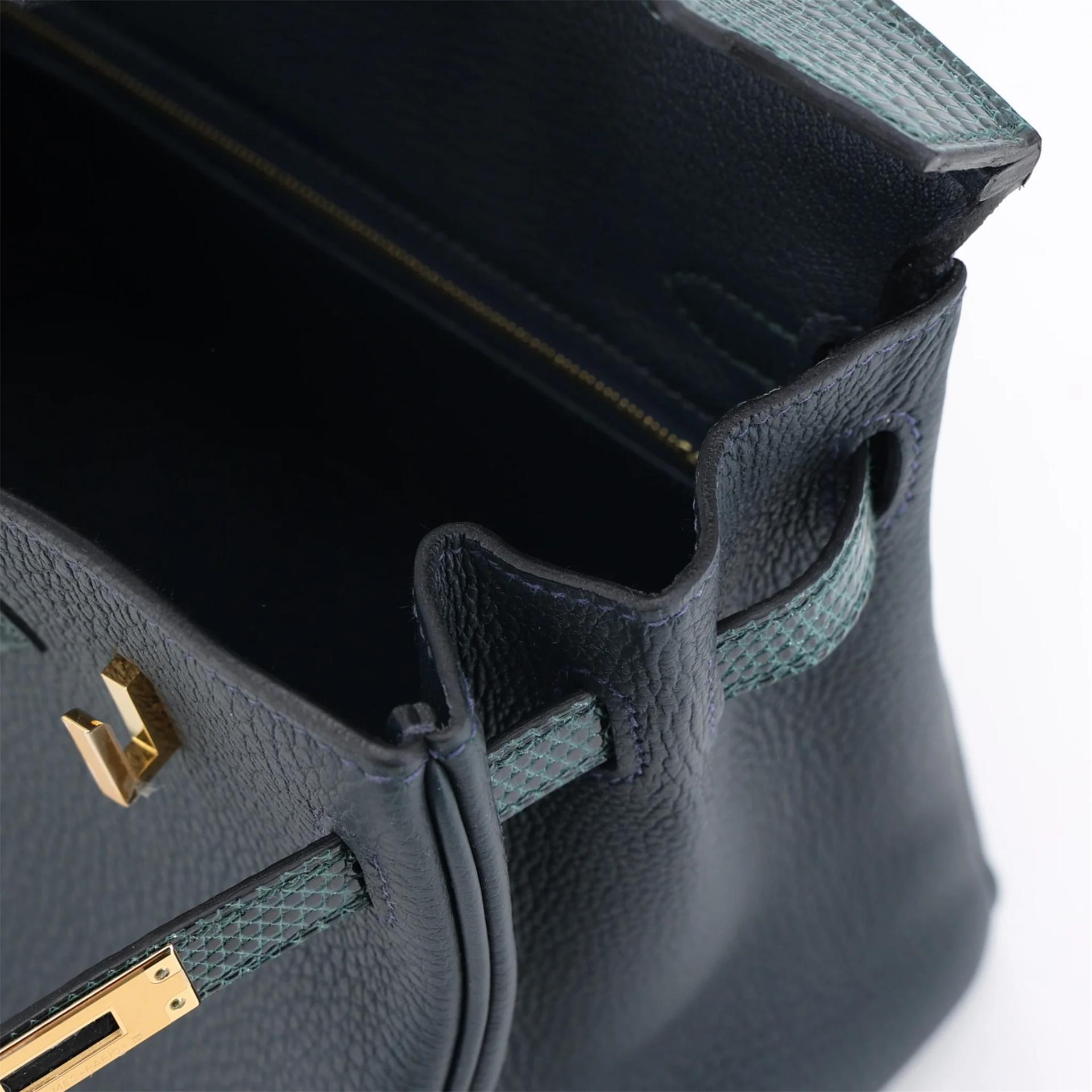 Brand New ( Rank N ) HERMÈS Birkin 25 Touch Vert Rousseau (V0) Vert Cypress (6O) Lizard Togo Gold hardware W (2024) - 13