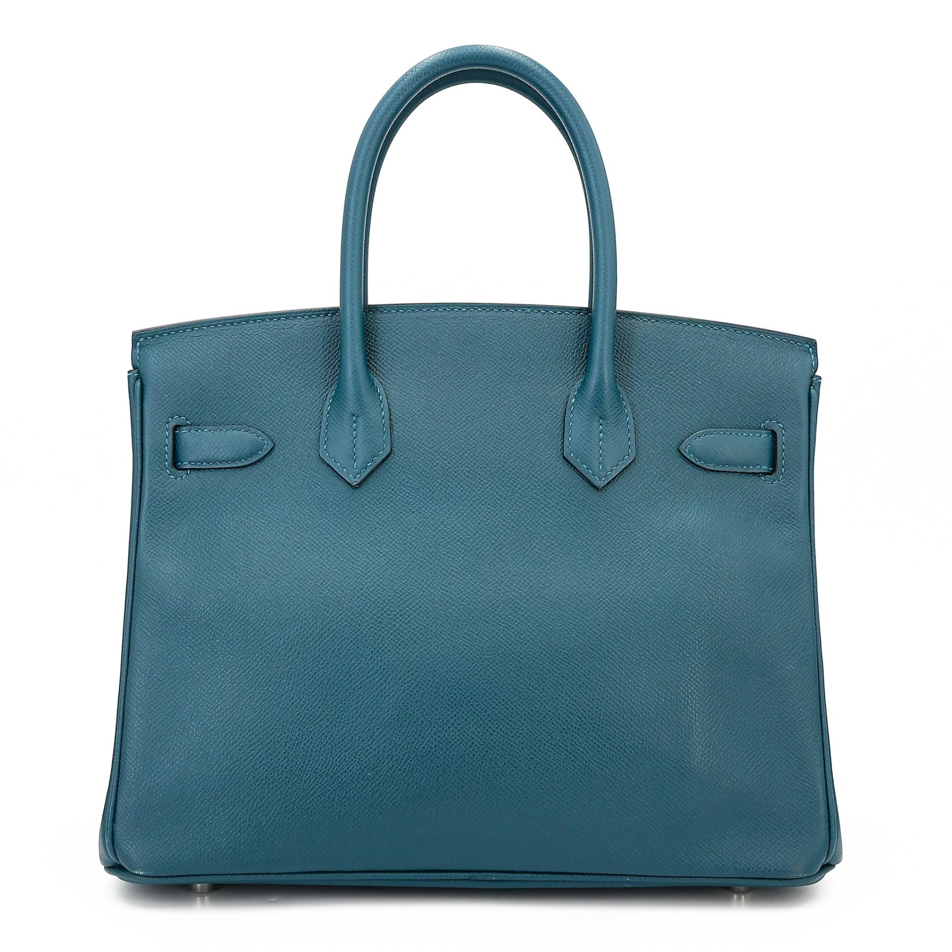 Very Good ( Rank A) HERMÈS Birkin 30 Colvert (1P) Epsom Palladium hardware T (2015) - 2