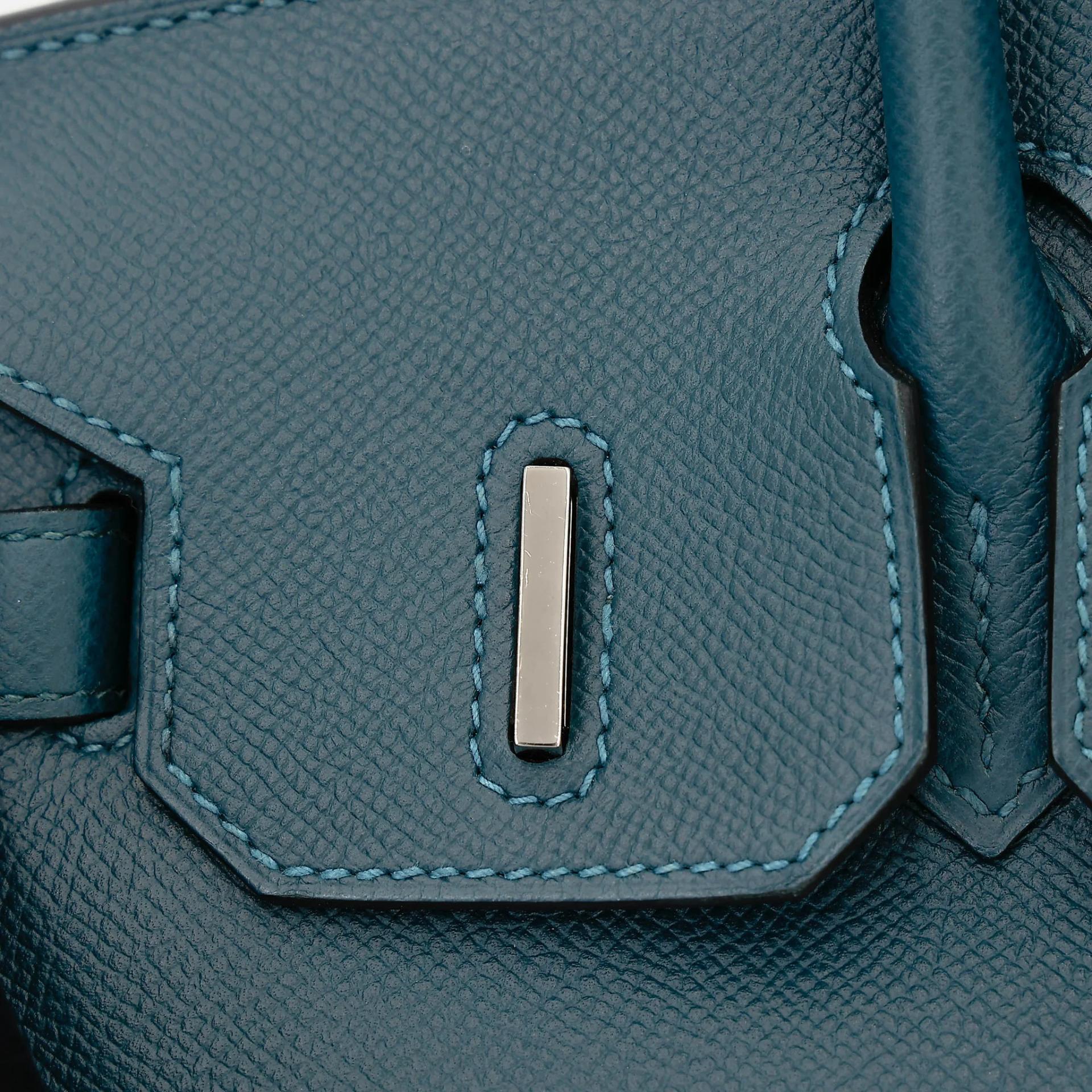 Very Good ( Rank A) HERMÈS Birkin 30 Colvert (1P) Epsom Palladium hardware T (2015) - 19