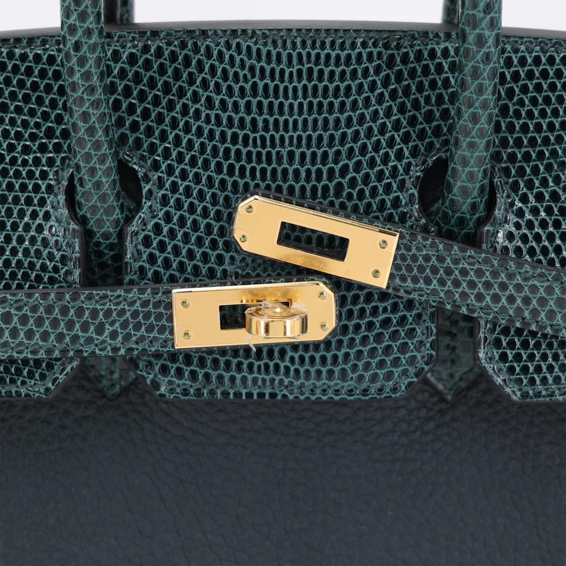 Brand New ( Rank N ) HERMÈS Birkin 25 Touch Vert Rousseau (V0) Vert Cypress (6O) Lizard Togo Gold hardware W (2024) - 8