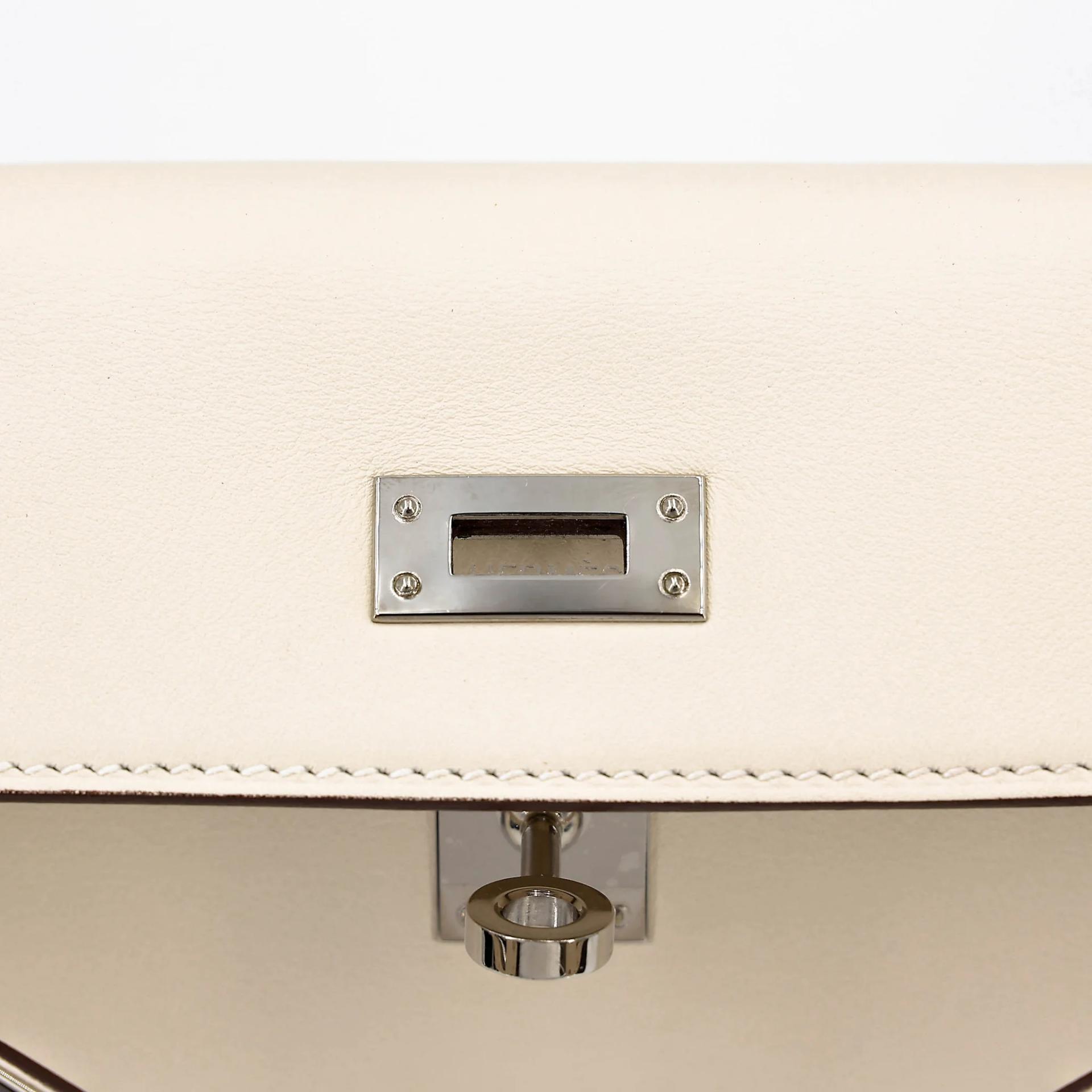 Excellent ( Rank SA ) HERMÈS Kelly 25 Nata (I2) Swift Palladium hardware Z (2021) - 18