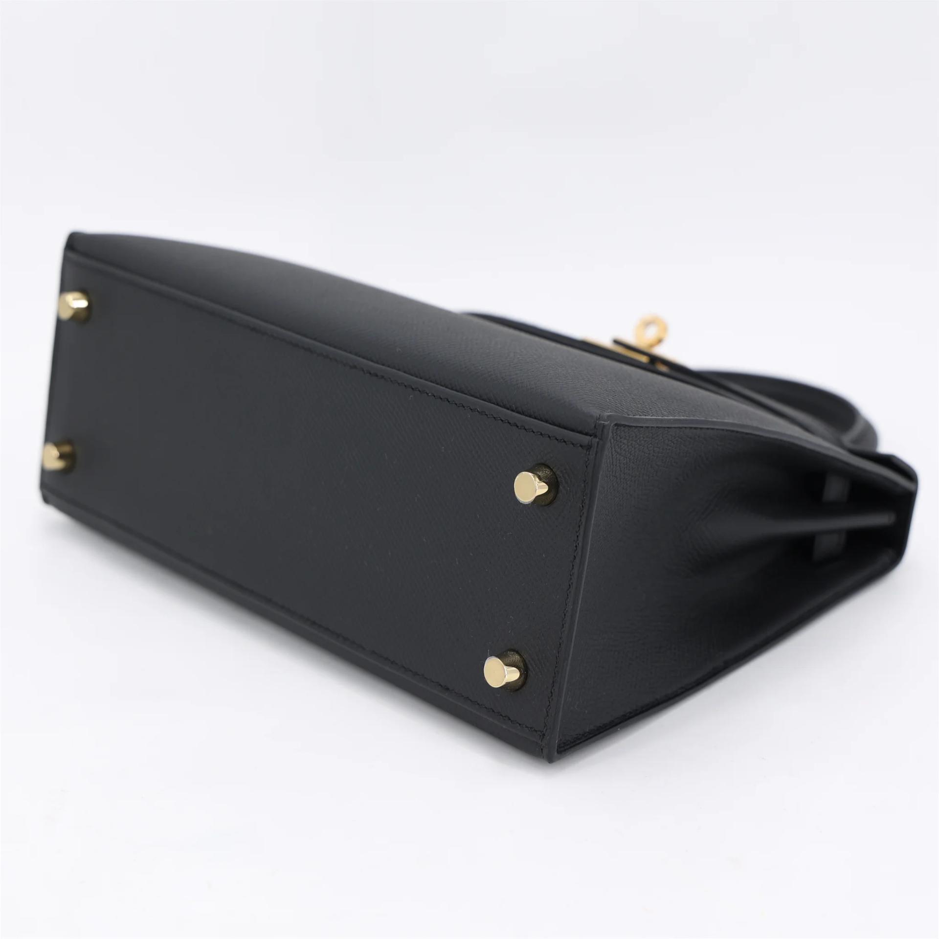 全新 HERMÈS 愛馬仕 Kelly 25 外縫 89 黑色 Noir (Black) Epsom牛皮 金扣 G刻 2026年 - 5