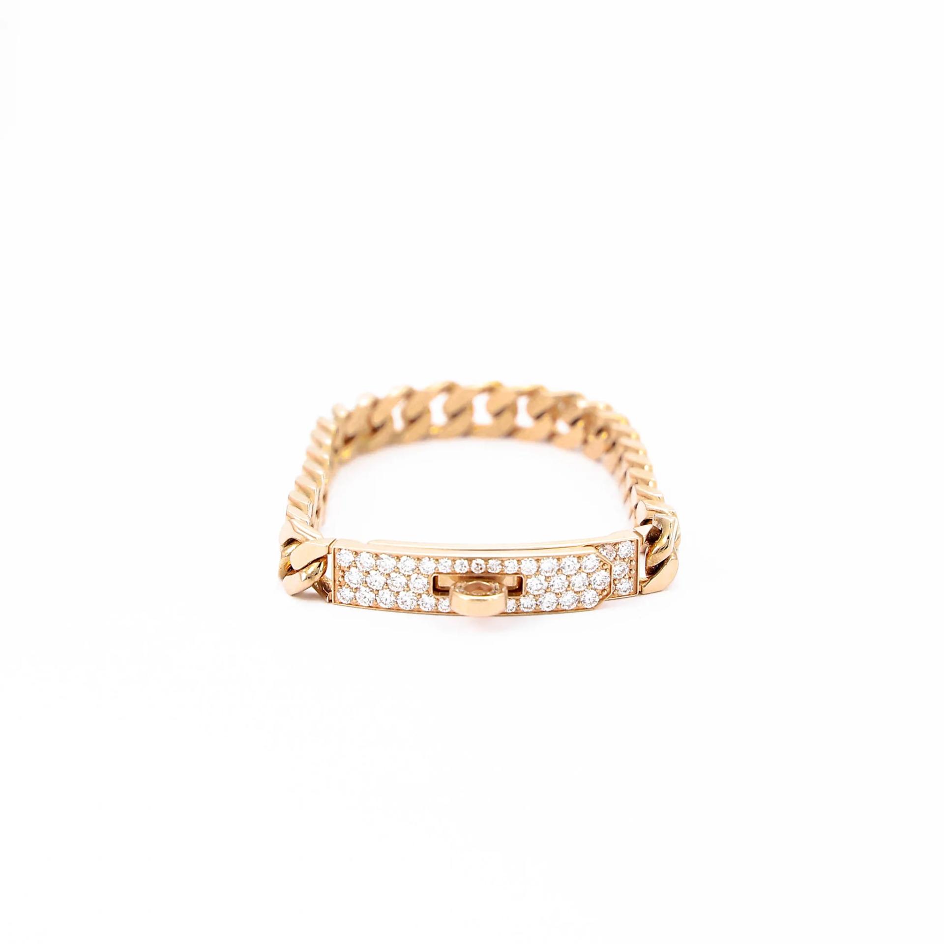Kelly Gourmette Bracelet, Very Small Model XS Rose Gold