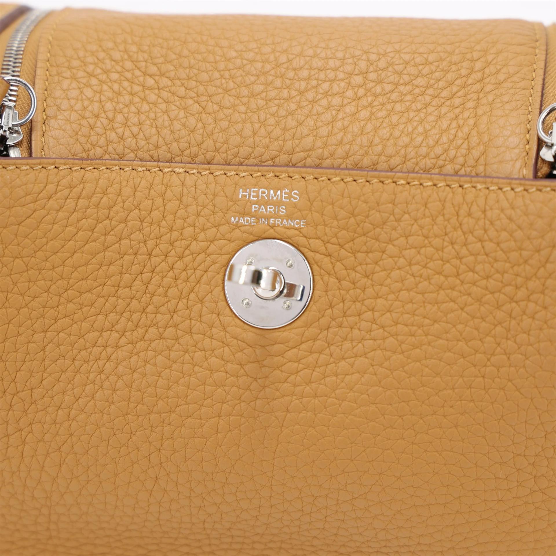 Very Good ( Rank A) HERMÈS Mini Lindy Biscuit (4B) Clemence Gold hardware Z (2021) - 10